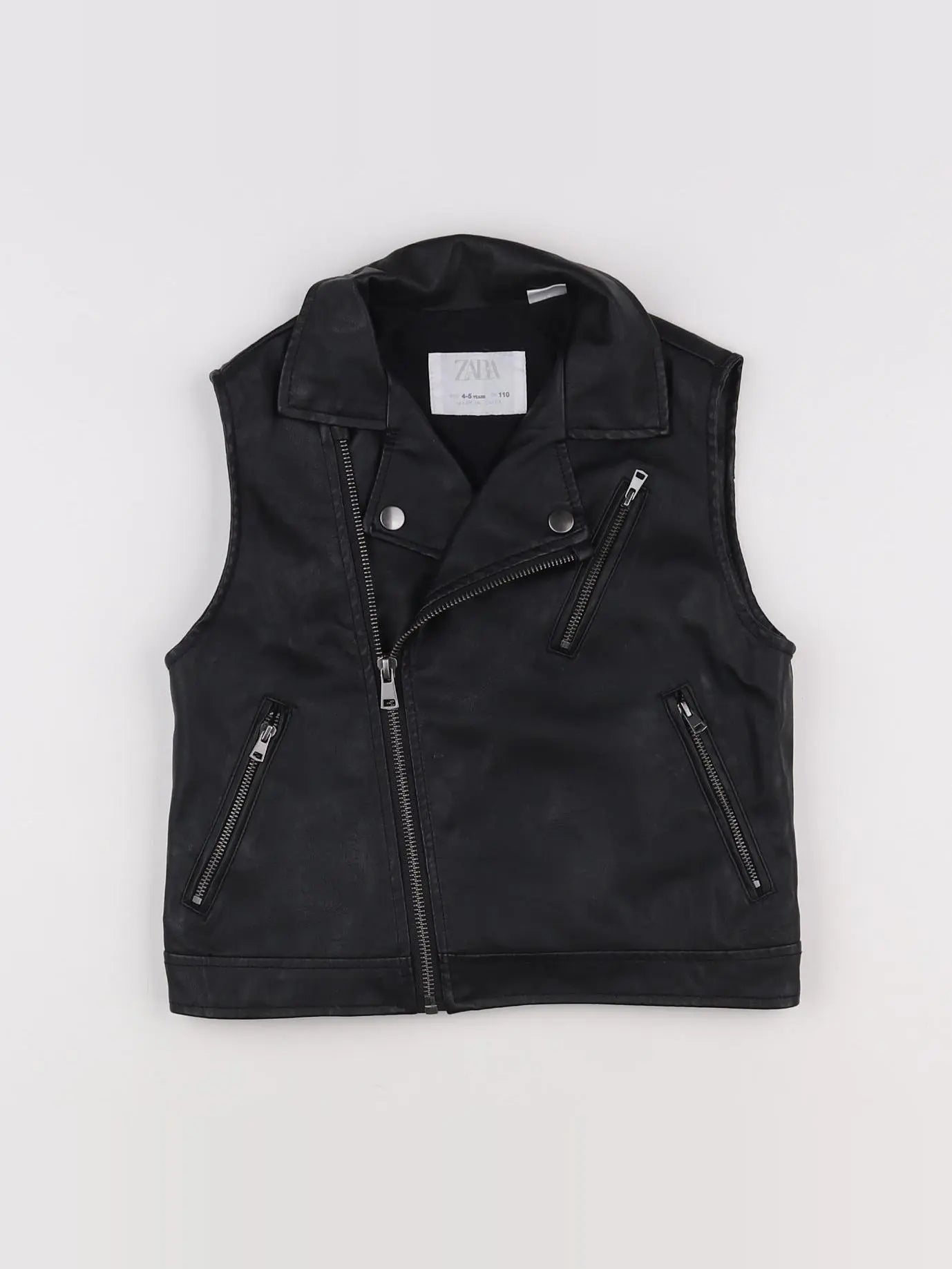 Zara - veste simili cuir noir - 4/5 ans
