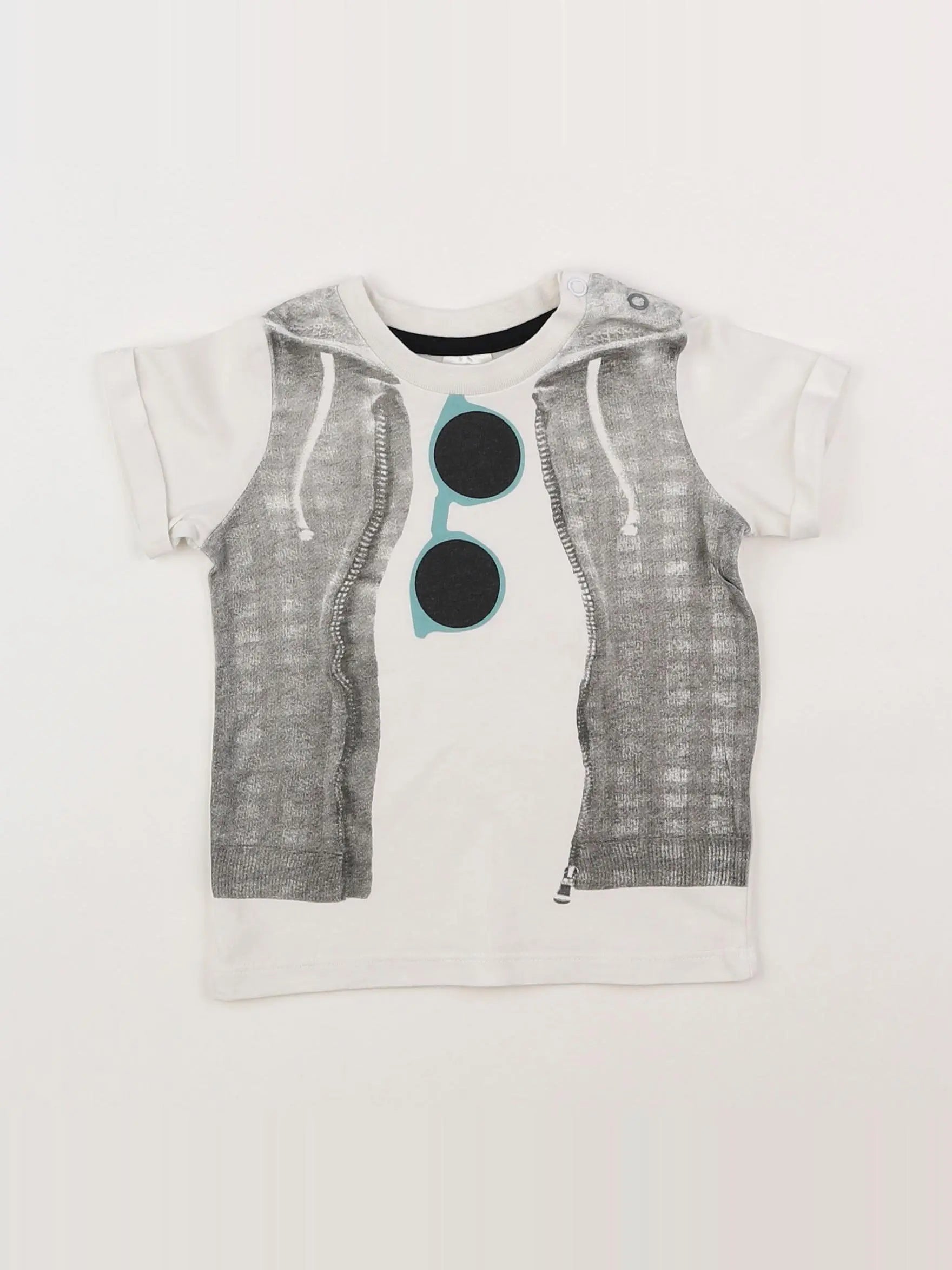 H&M - tee-shirt blanc, multicolore - 3/6 mois