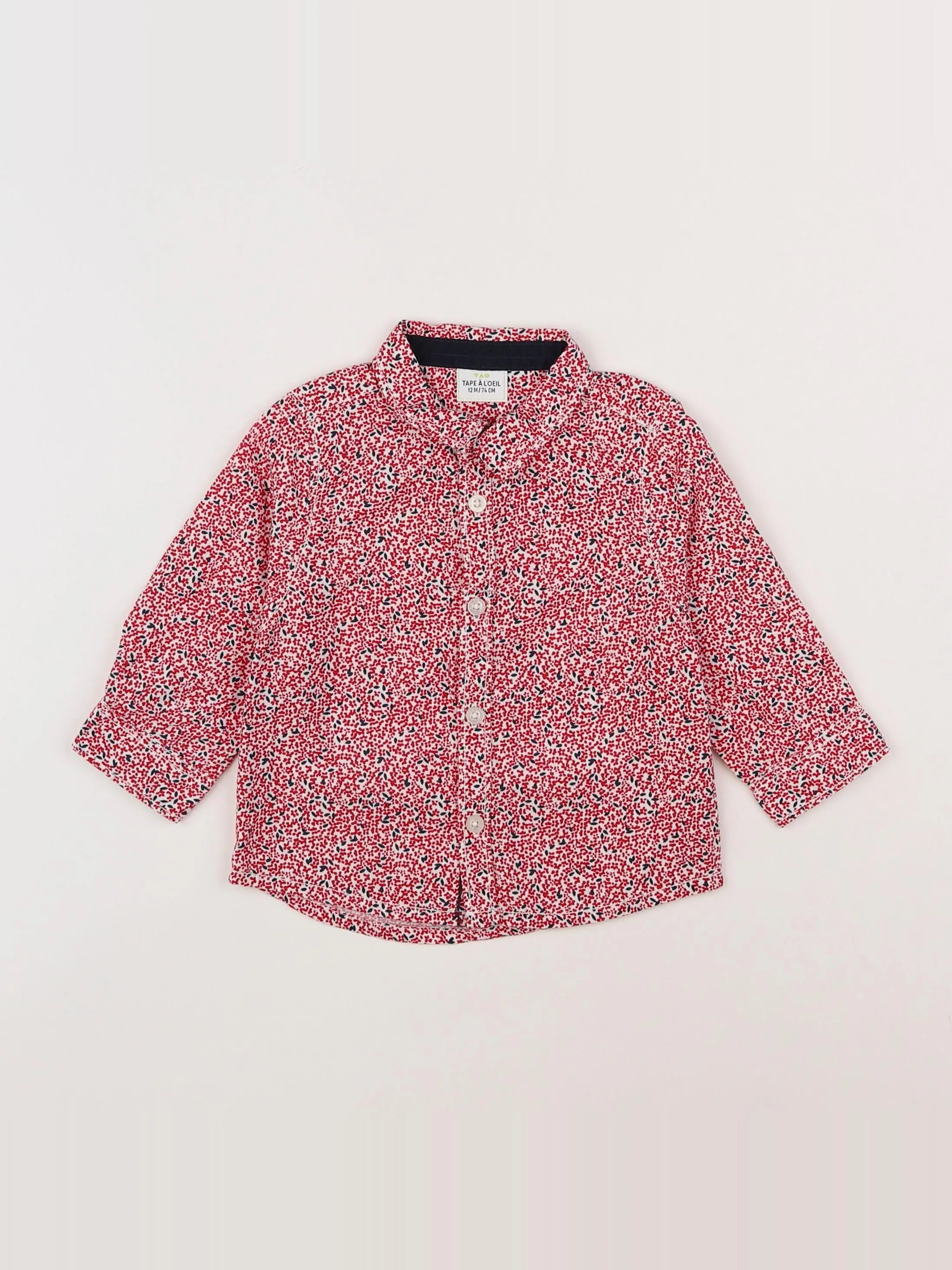 Tape à l'oeil - chemise rouge - 12 mois