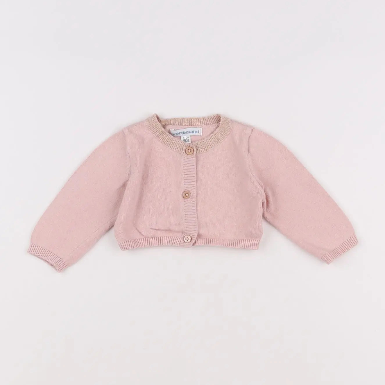 Vertbaudet - gilet rose - 6 mois