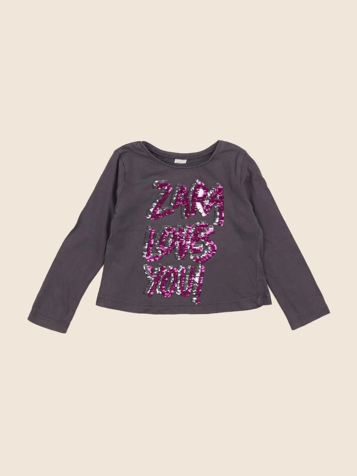 Zara - tee-shirt gris - 2/3 ans