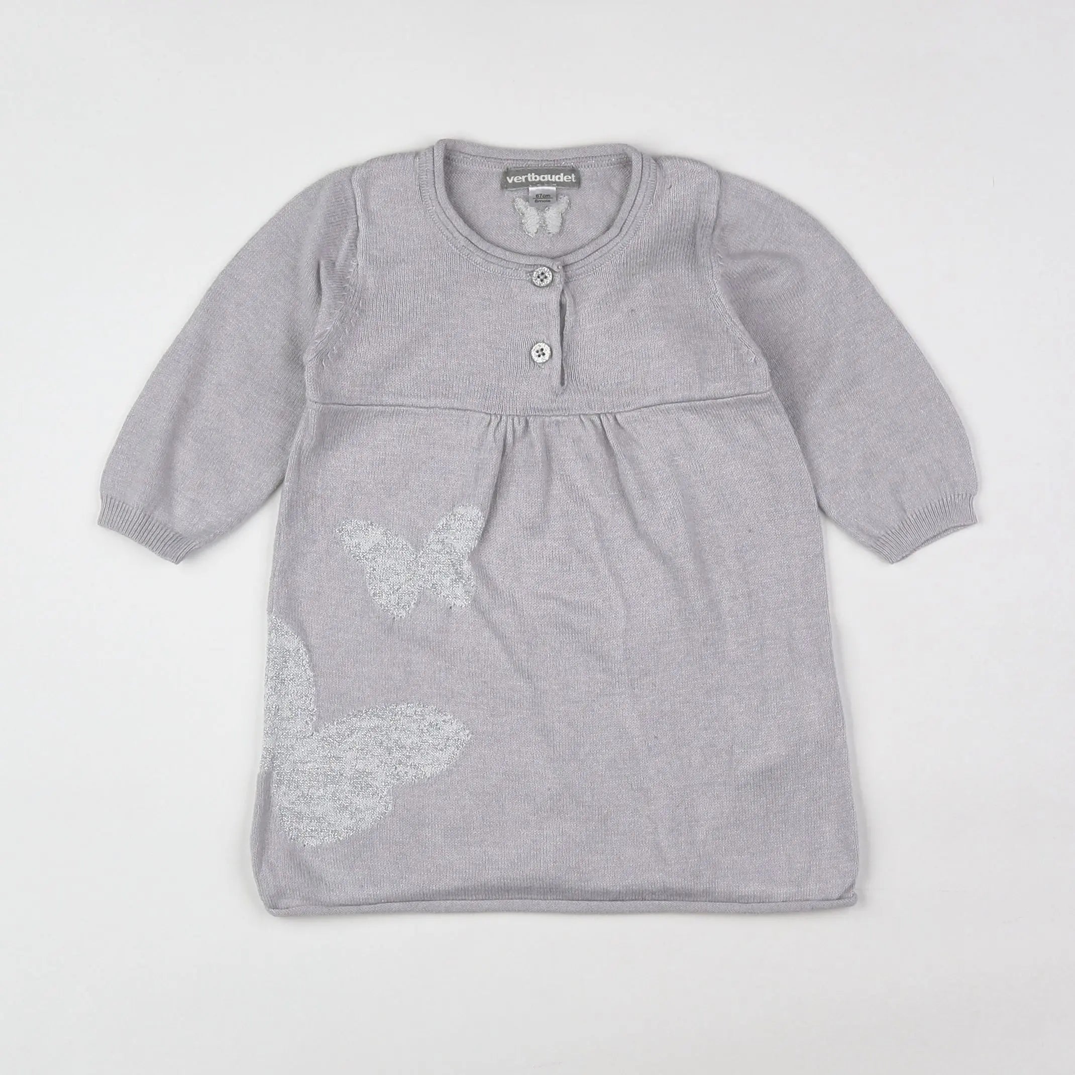 Vertbaudet - robe gris - 6 mois