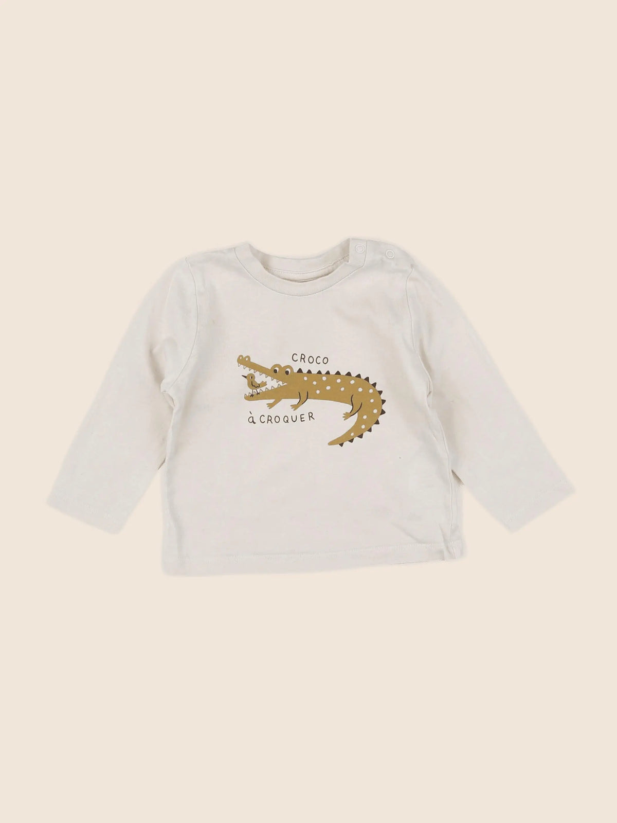 Vertbaudet - tee-shirt beige - 6 mois