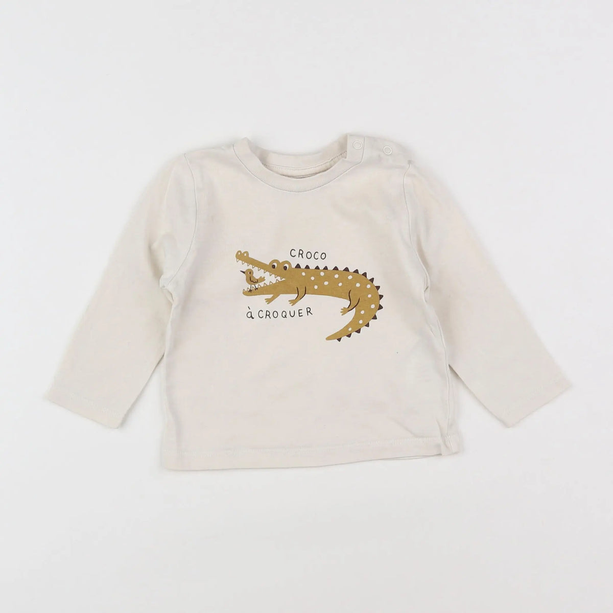 Vertbaudet - tee-shirt beige - 6 mois