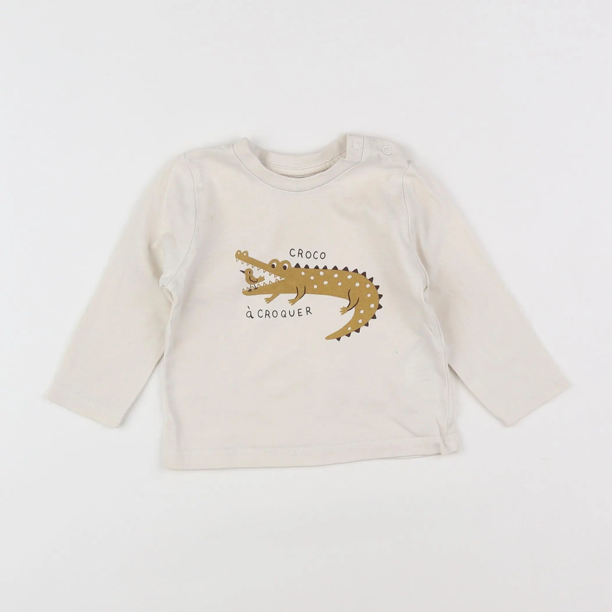 Vertbaudet - tee-shirt beige - 6 mois