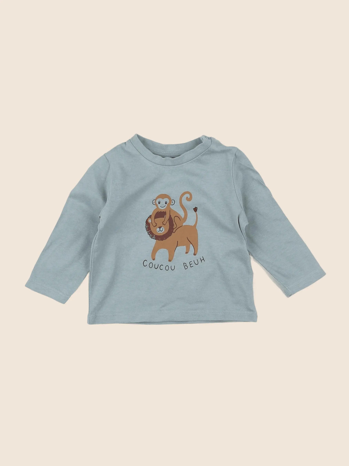 Vertbaudet - tee-shirt bleu - 6 mois