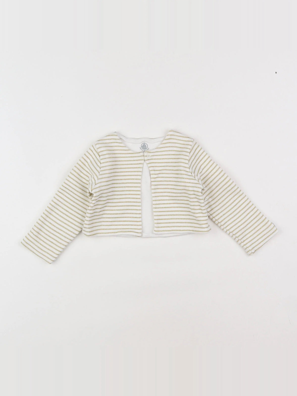 Petit Bateau - sweat blanc, or - 12 mois