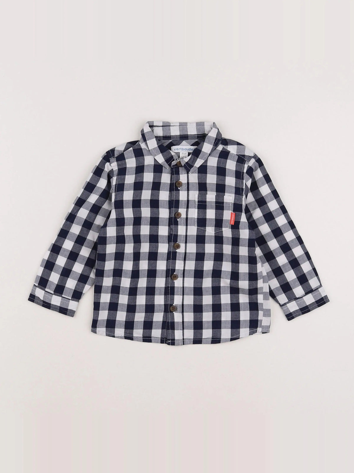 Vertbaudet - chemise blanc, bleu - 18 mois