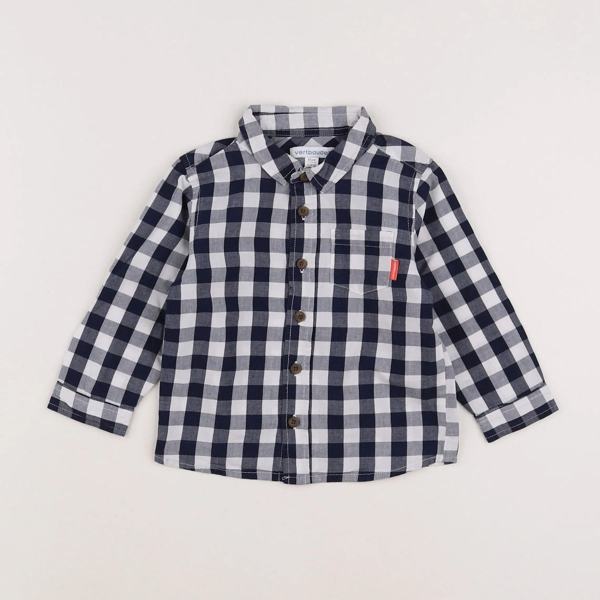 Vertbaudet - chemise blanc, bleu - 18 mois