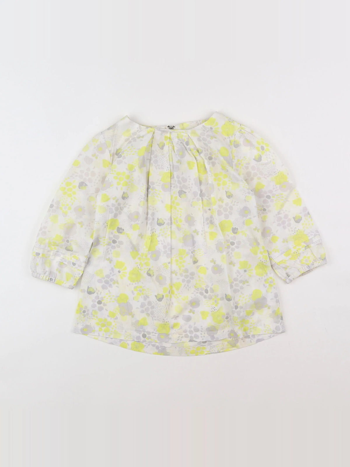 Vertbaudet - blouse jaune, gris - 8 ans