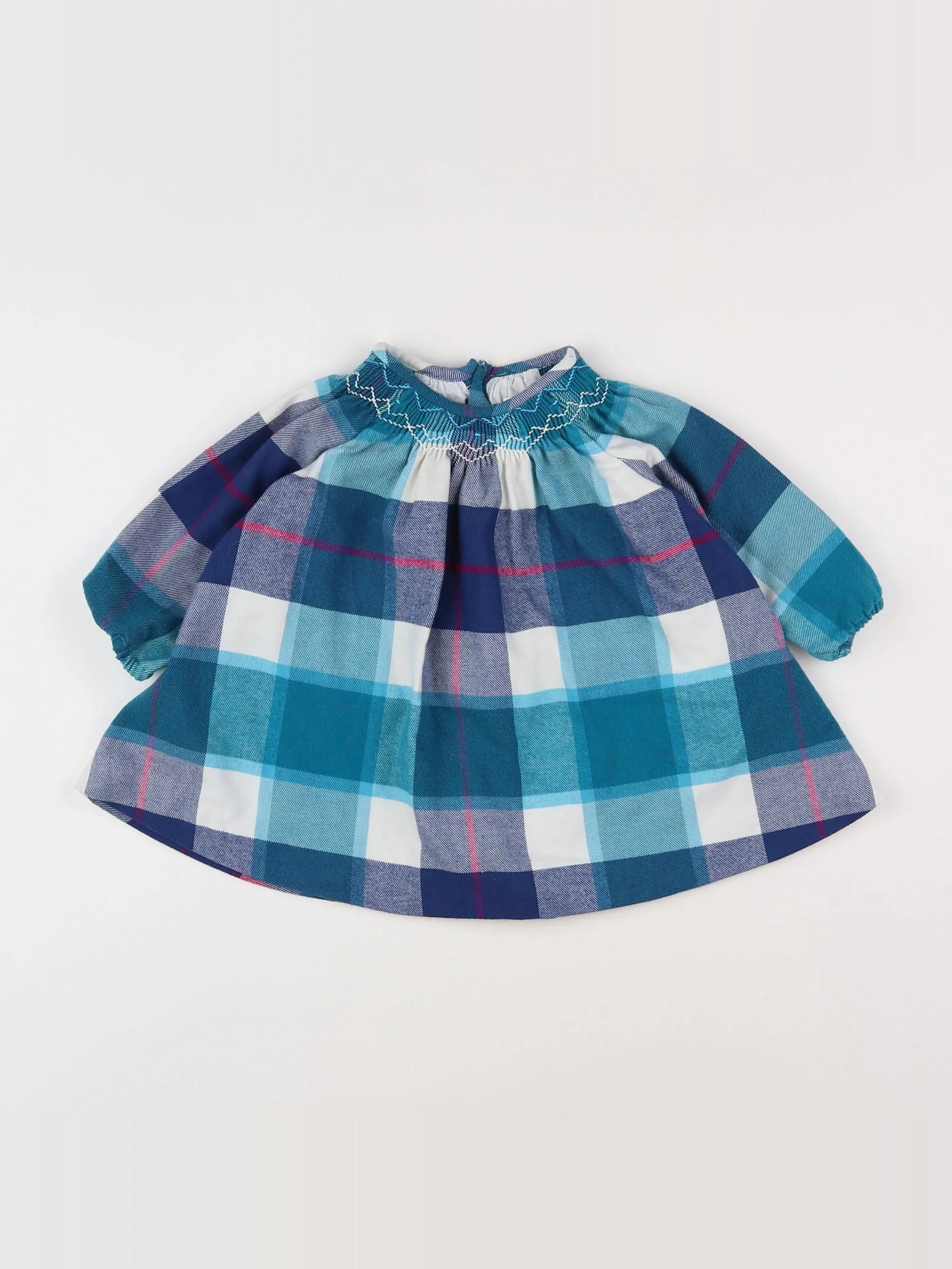 Jacadi - robe bleu, blanc - 6 mois