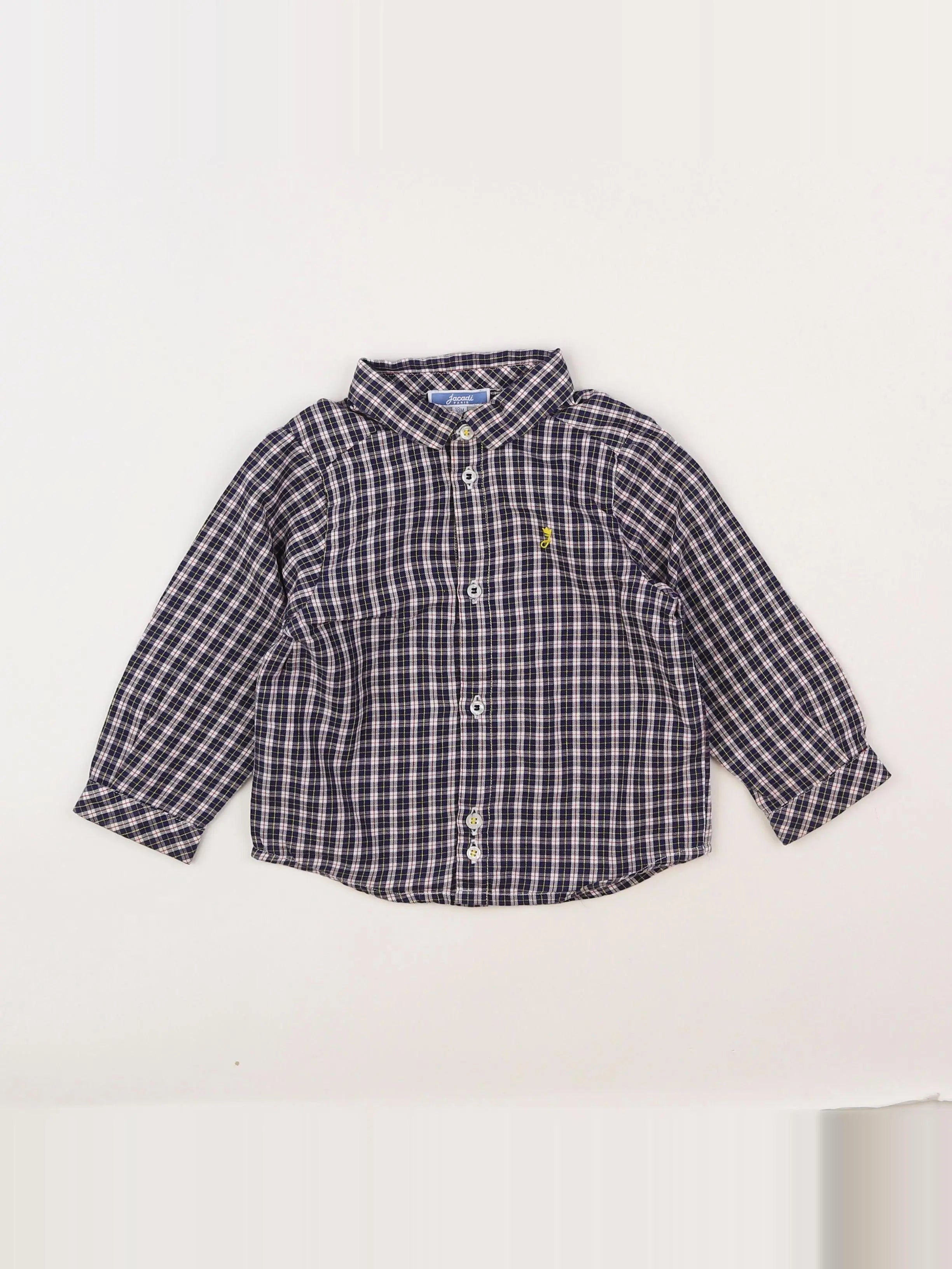 Jacadi - chemise blanc, bleu - 18 mois