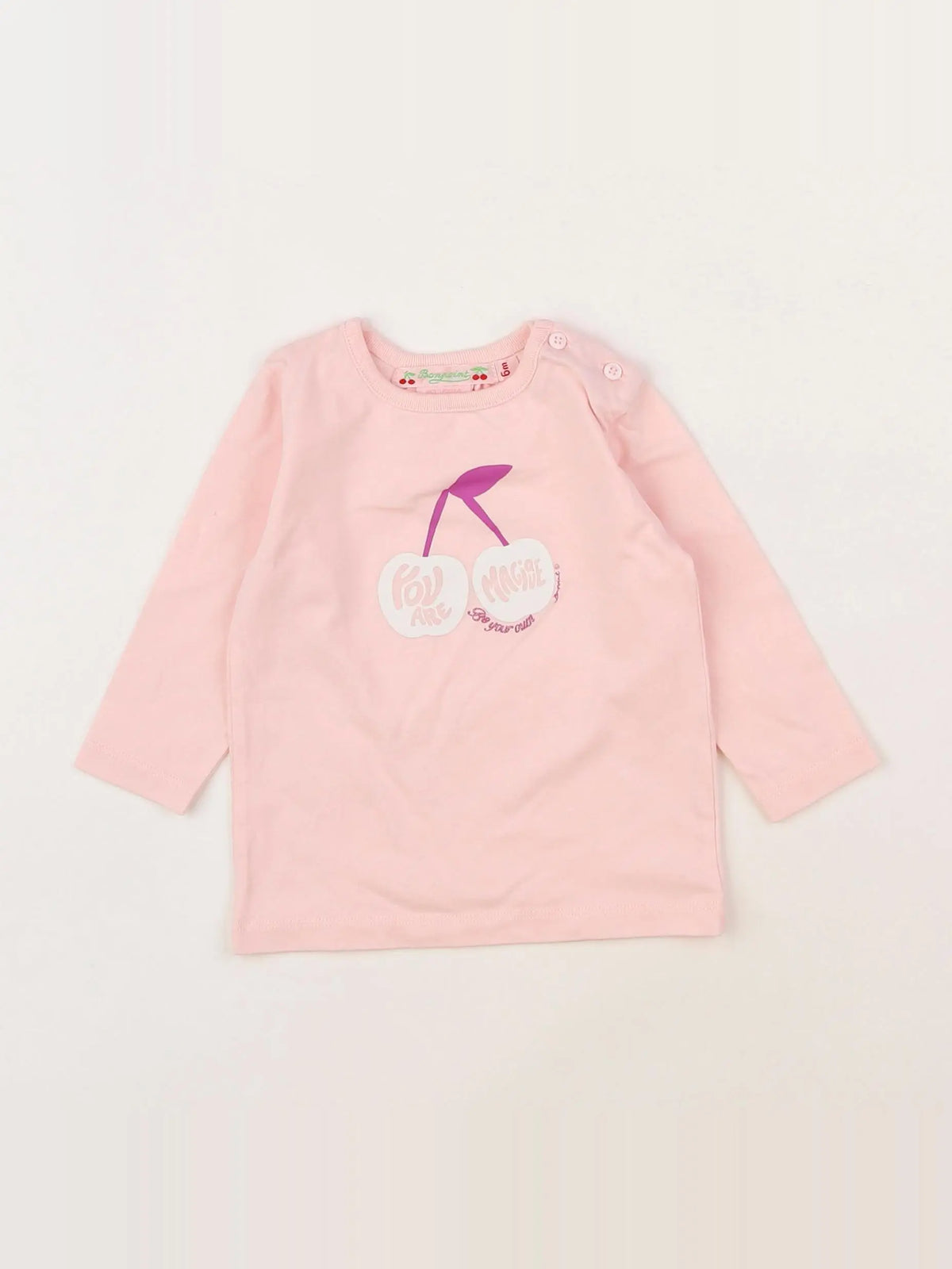 Bonpoint - tee-shirt rose - 6 mois