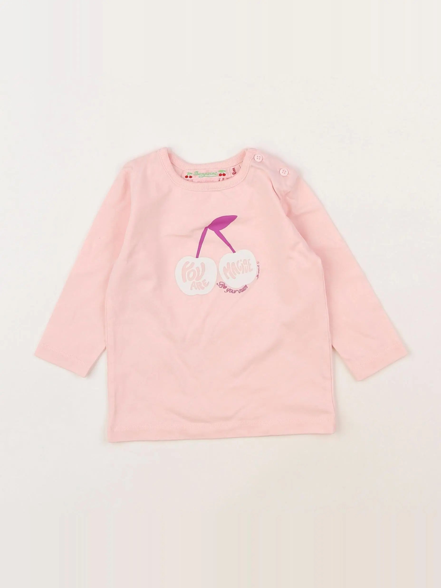 Bonpoint - tee-shirt rose - 6 mois
