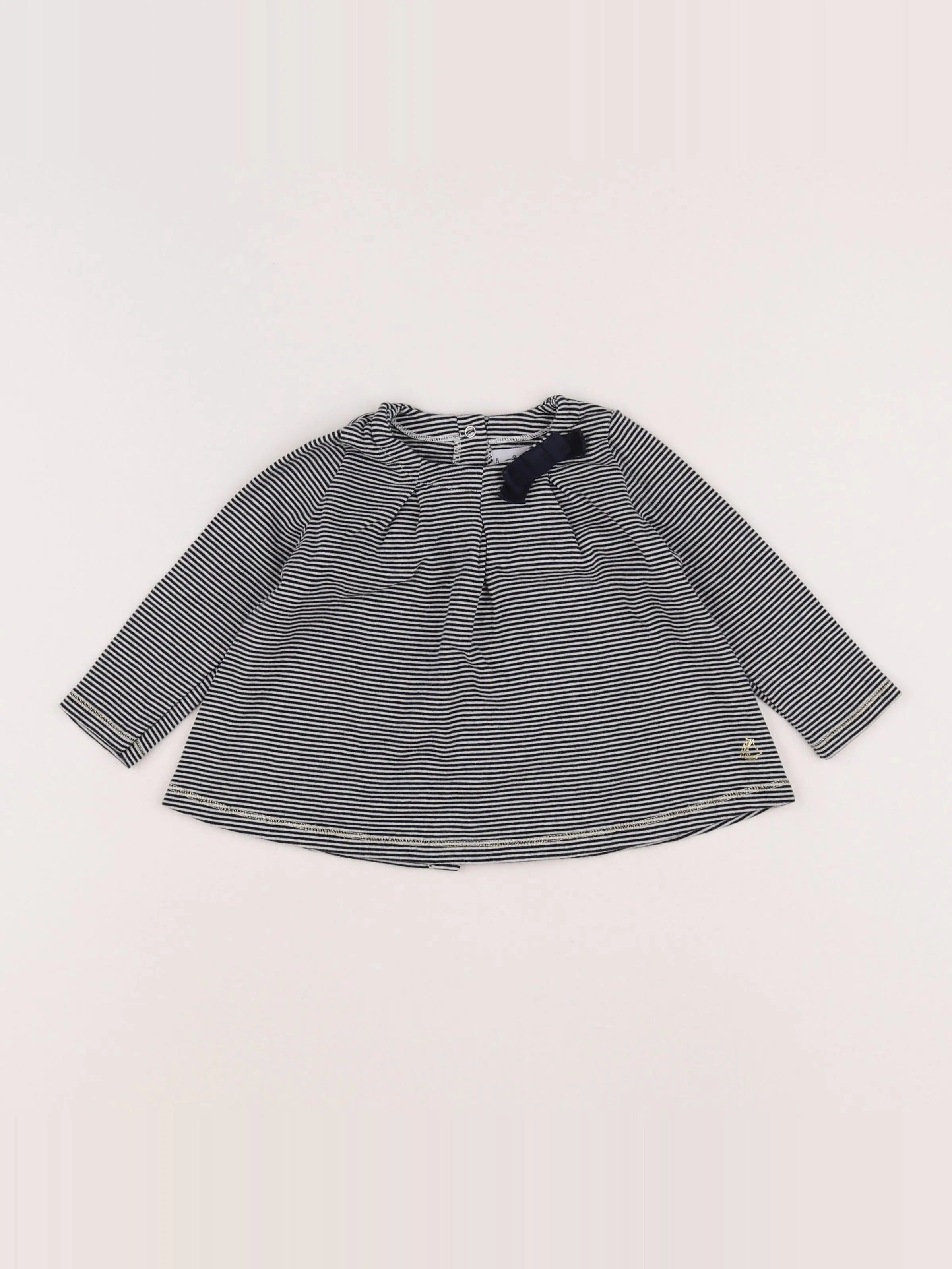 Petit Bateau - tee-shirt bleu - 12 mois