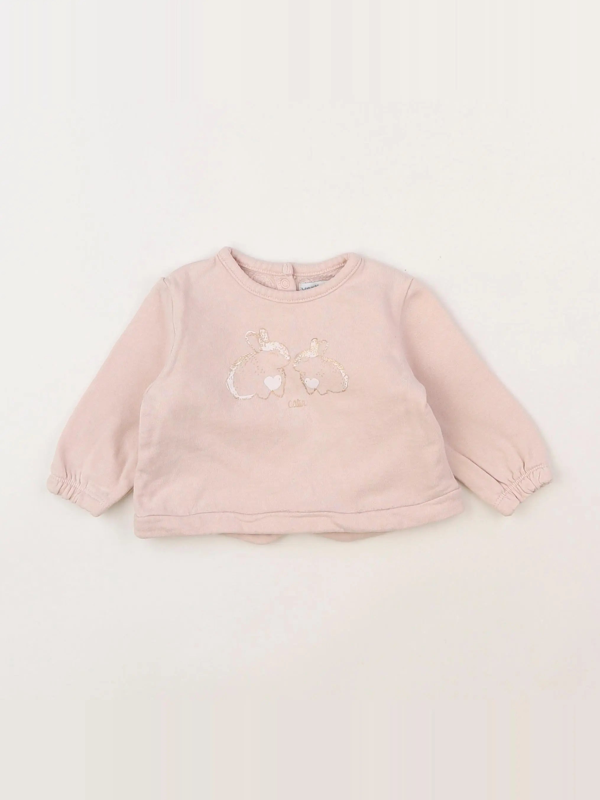 Vertbaudet - sweat rose - 6 mois