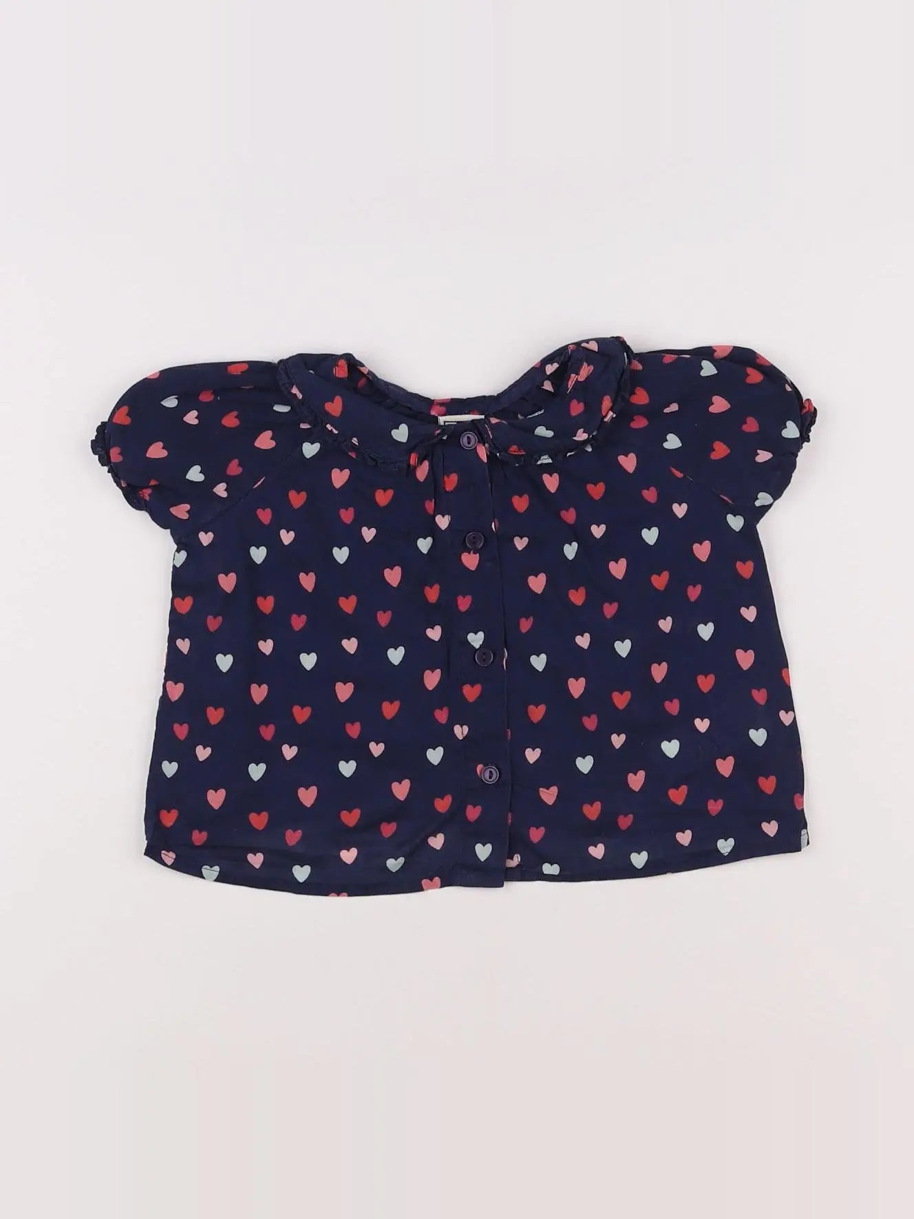 Bonton - blouse bleu - 12 mois