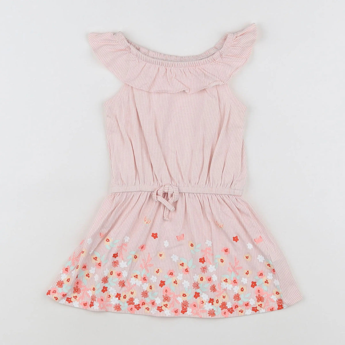 Vertbaudet - robe blanc, rose - 2 ans