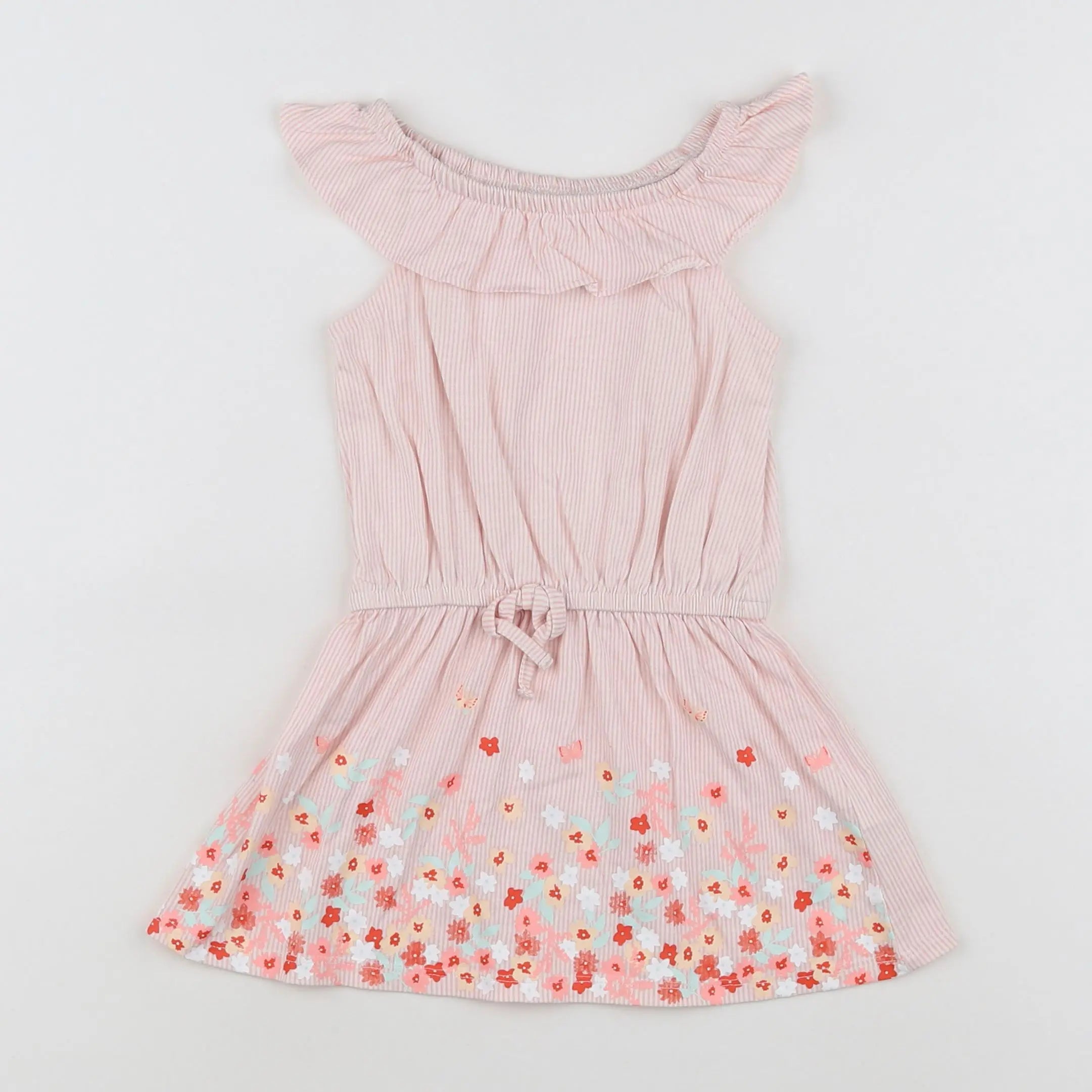 Vertbaudet - robe blanc, rose - 2 ans