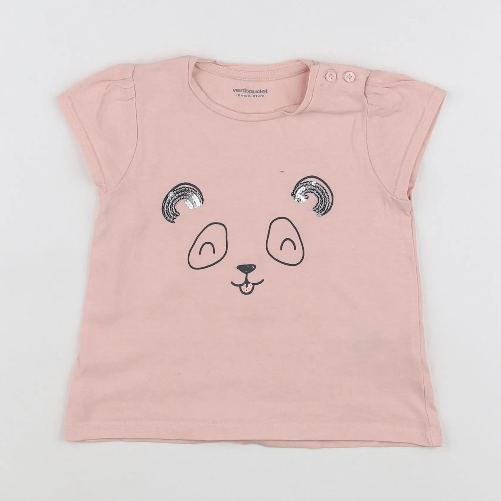 Vertbaudet - tee-shirt rose - 18 mois