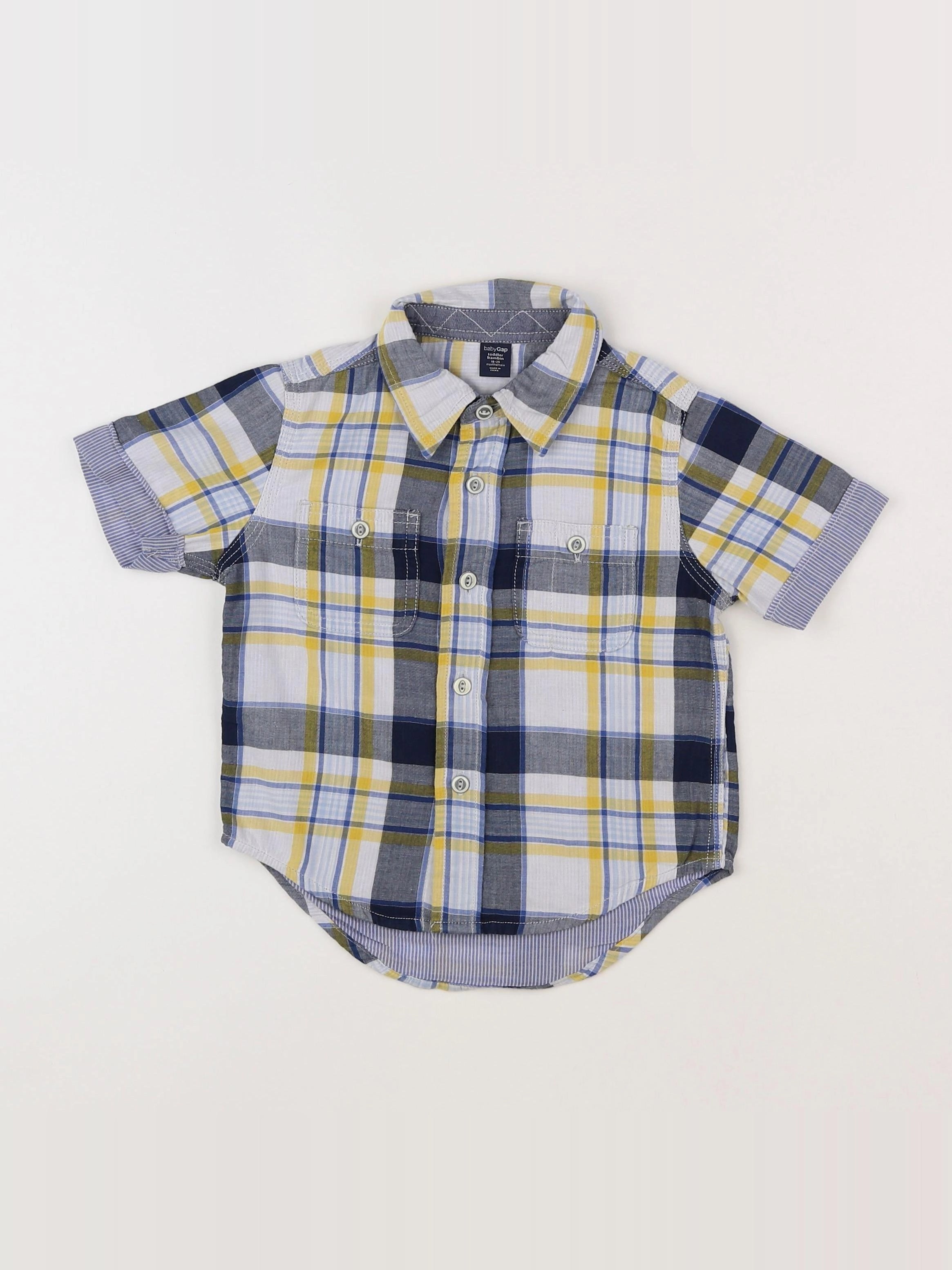 GAP - chemise gris, jaune - 18 mois à 2 ans