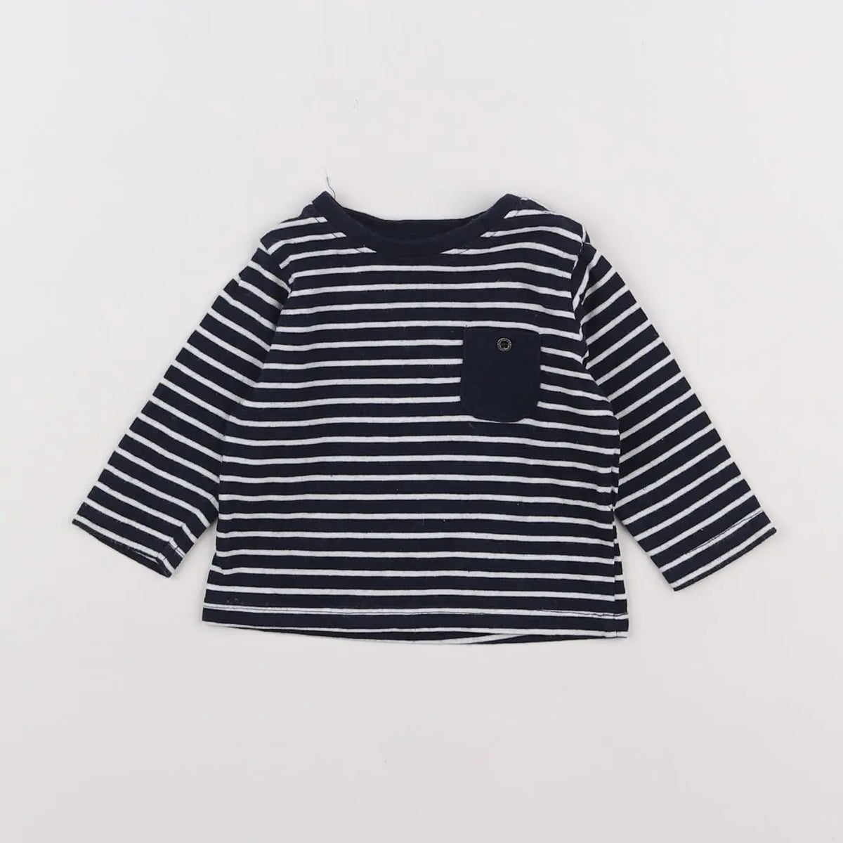 Vertbaudet - tee-shirt bleu, blanc - 3 mois