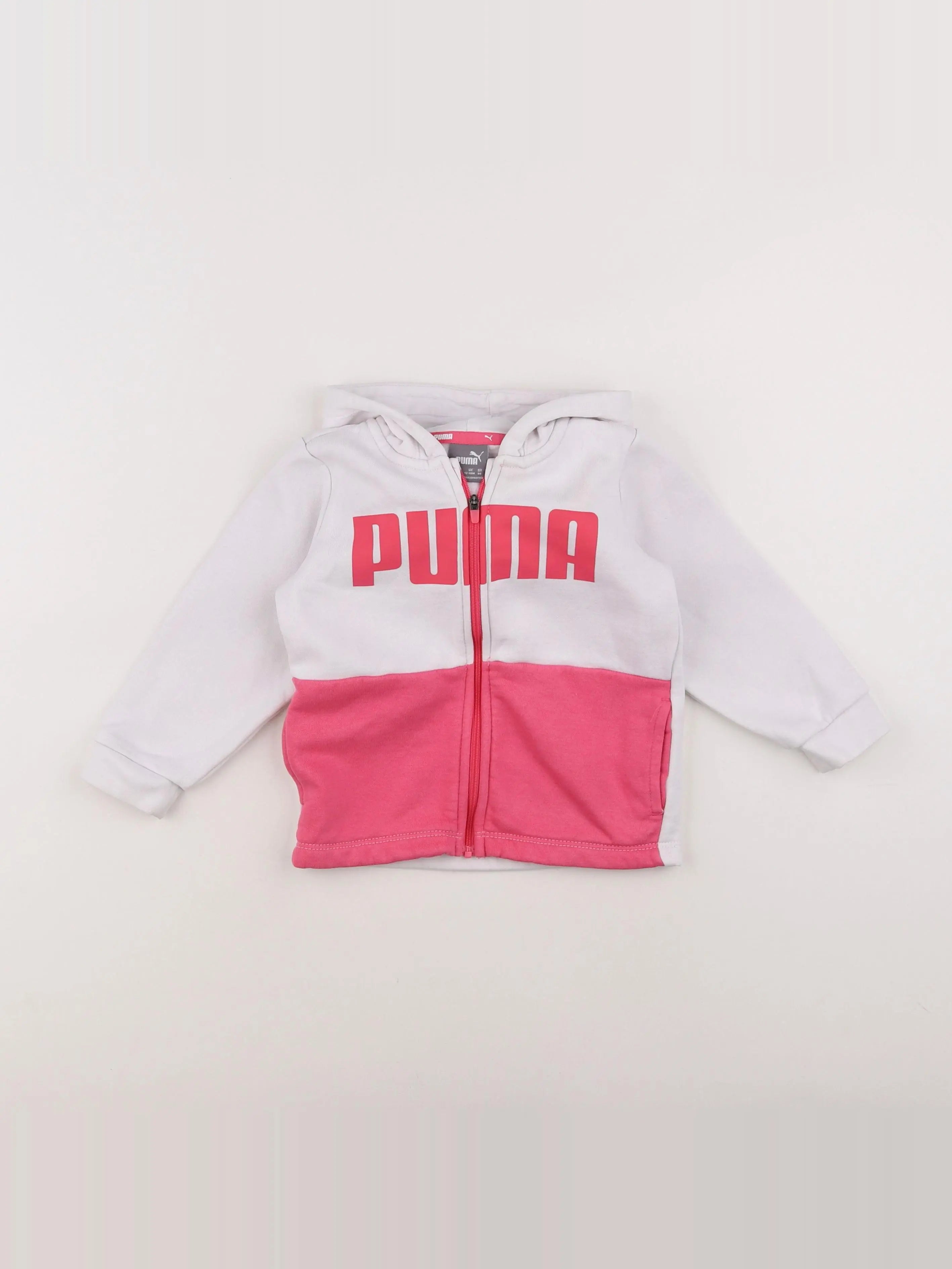 Puma - sweat rose, blanc - 12/18 mois