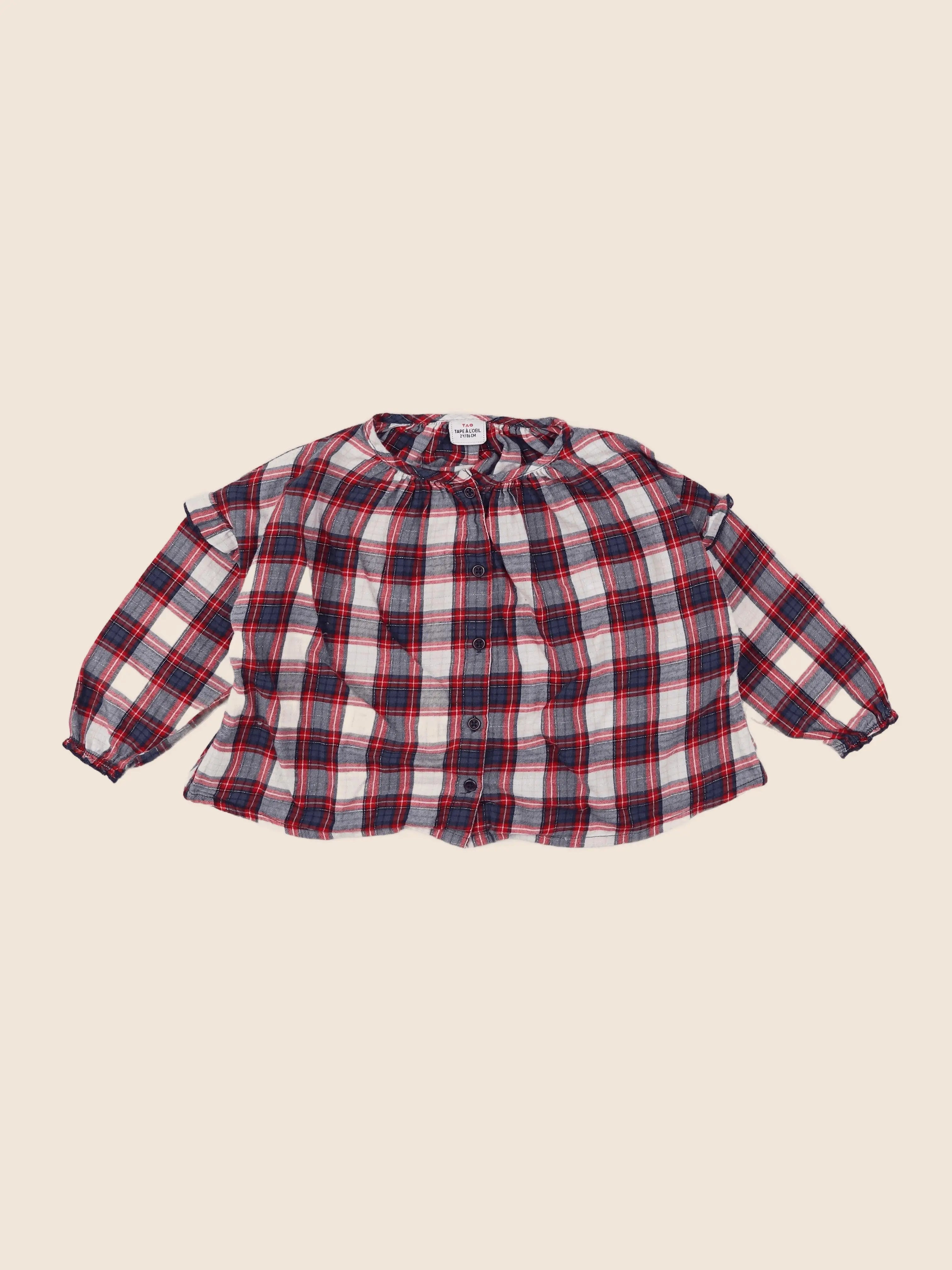 Tape à l'oeil - blouse bleu, rouge - 2 ans