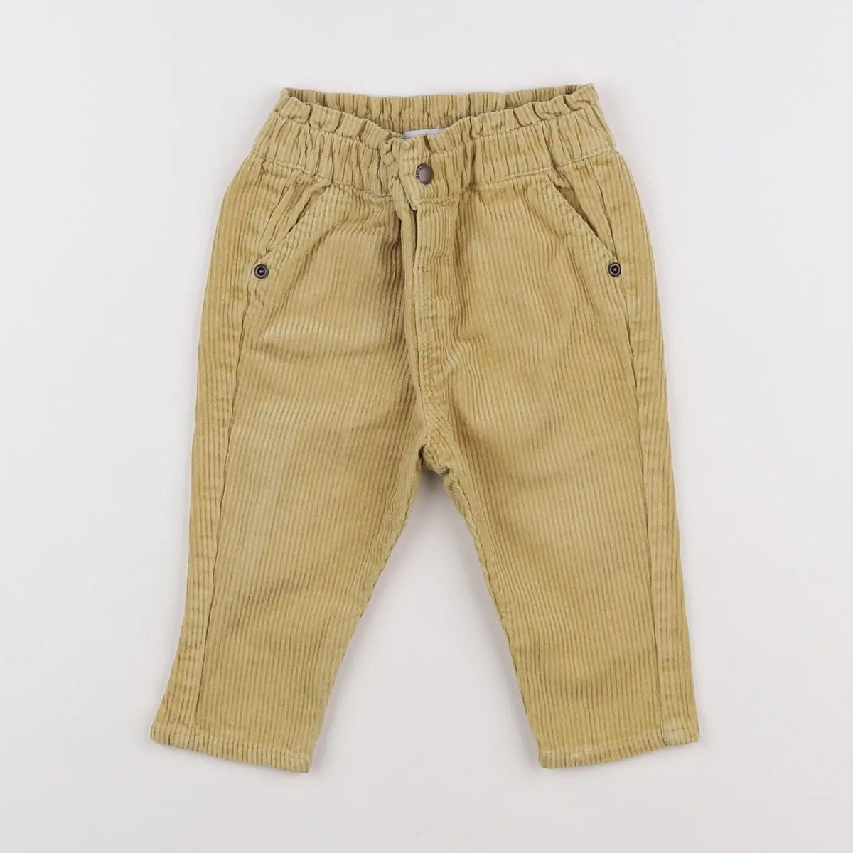 Vertbaudet - pantalon jaune, marron - 12 mois