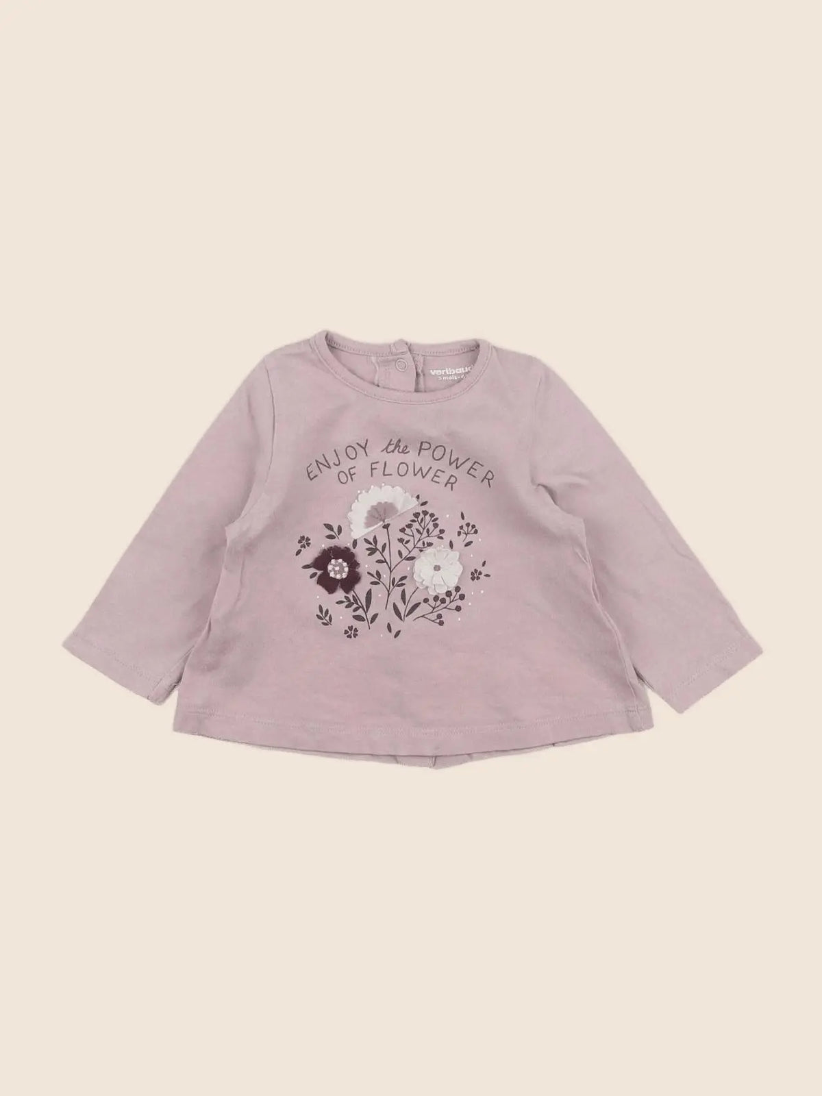Vertbaudet - tee-shirt rose - 3 mois