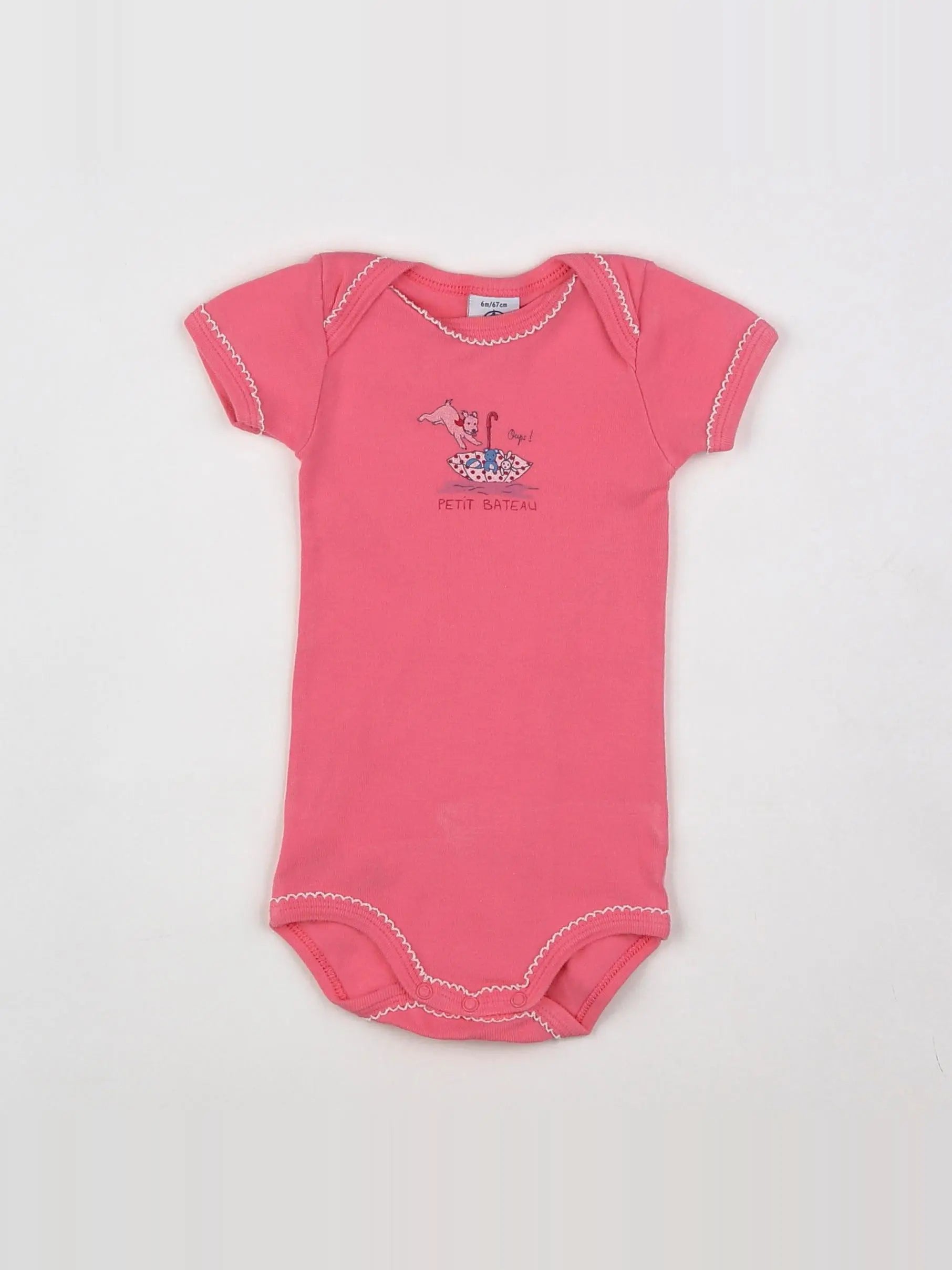 Petit Bateau - body rose - 6 mois