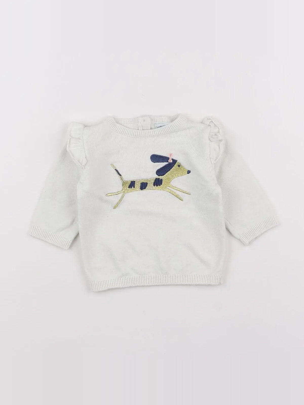 Vertbaudet - pull blanc - 3 mois