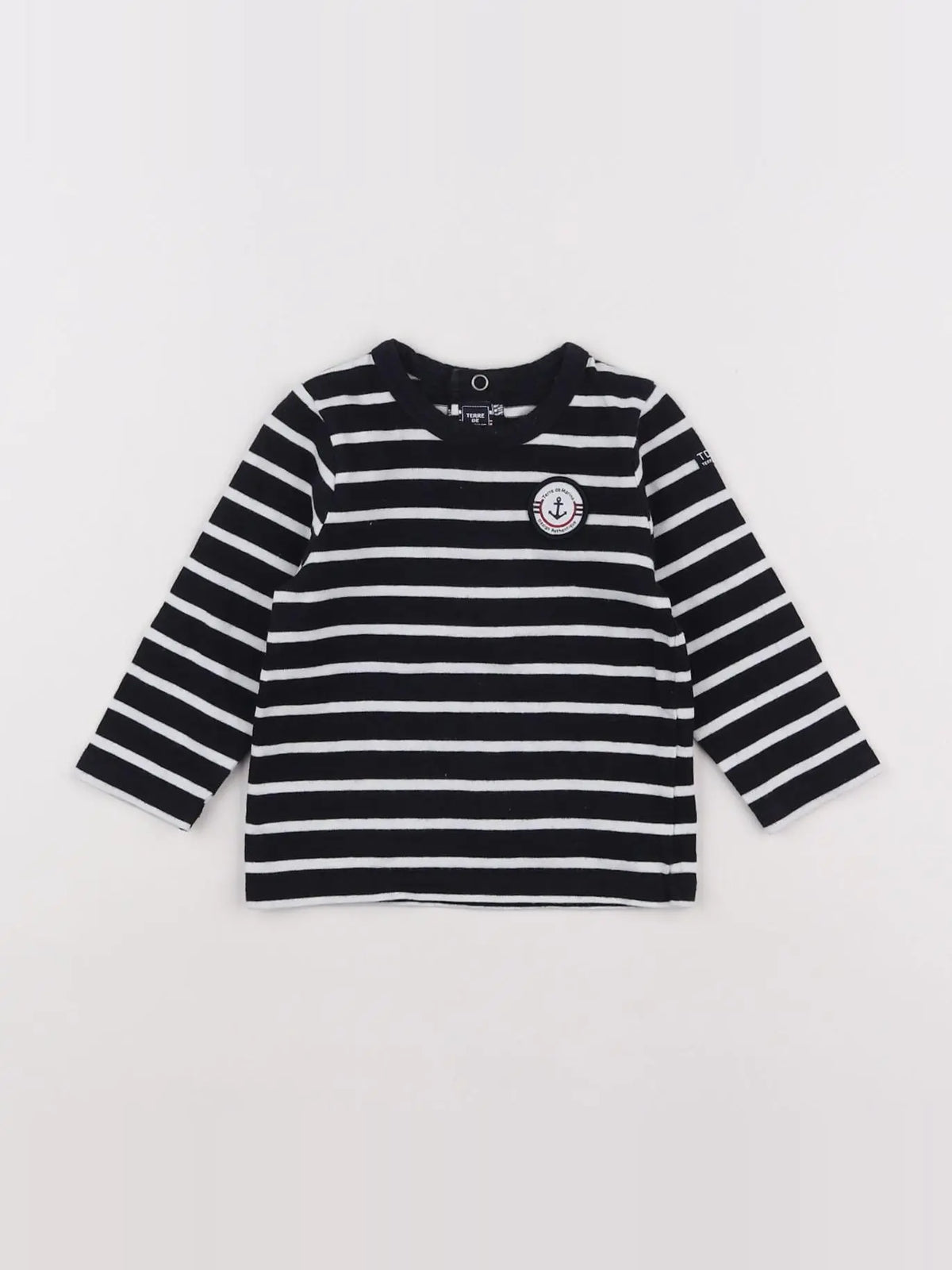Terre de marins - tee-shirt blanc, bleu - 12 mois