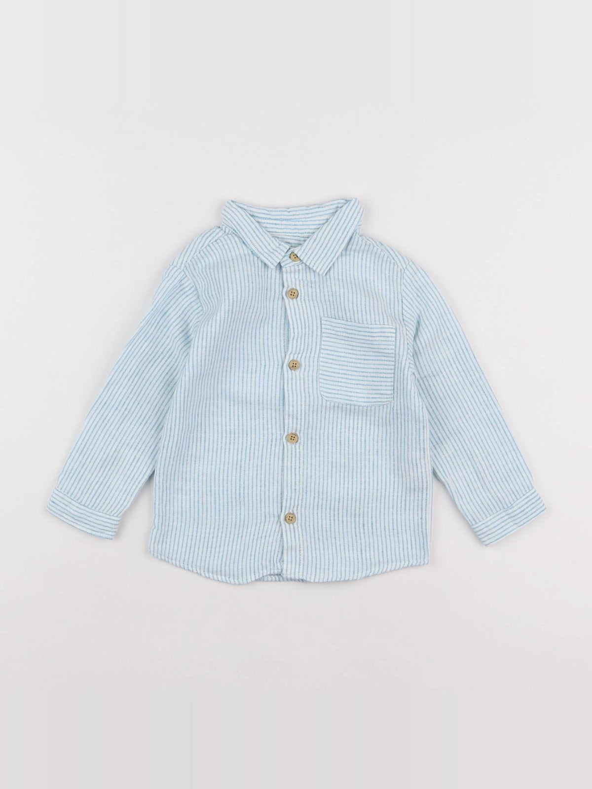 Zara - chemise blanc, bleu - 12/18 mois