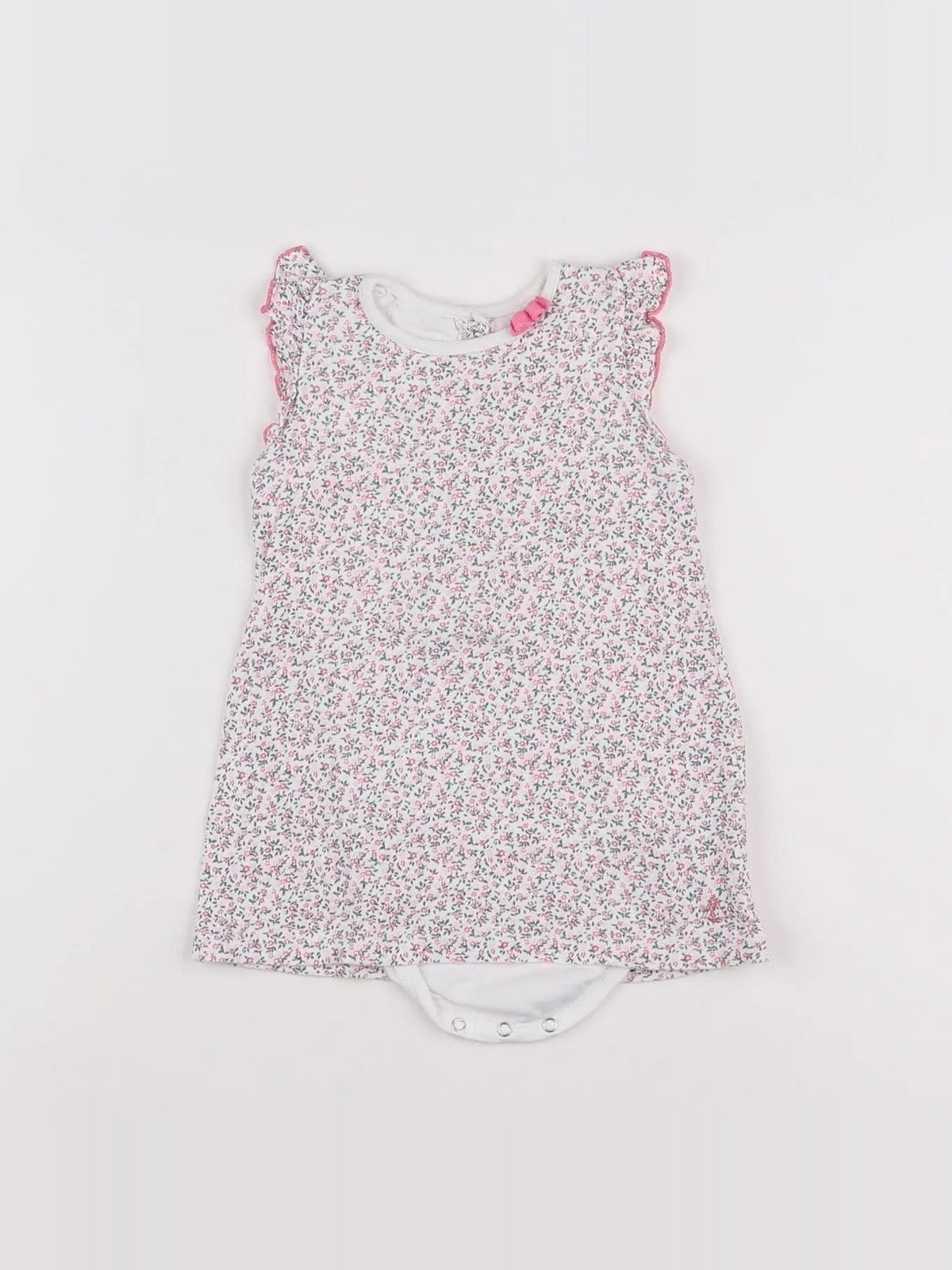 Petit Bateau - robe blanc - 12 mois