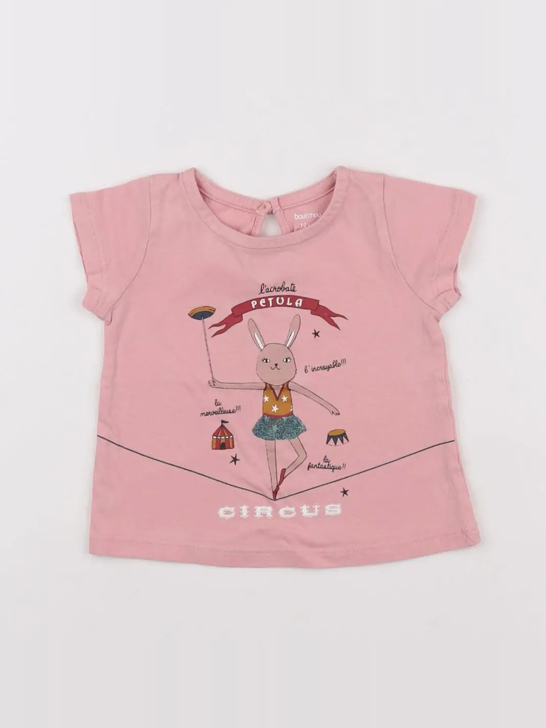 Boutchou - tee-shirt rose - 12 mois