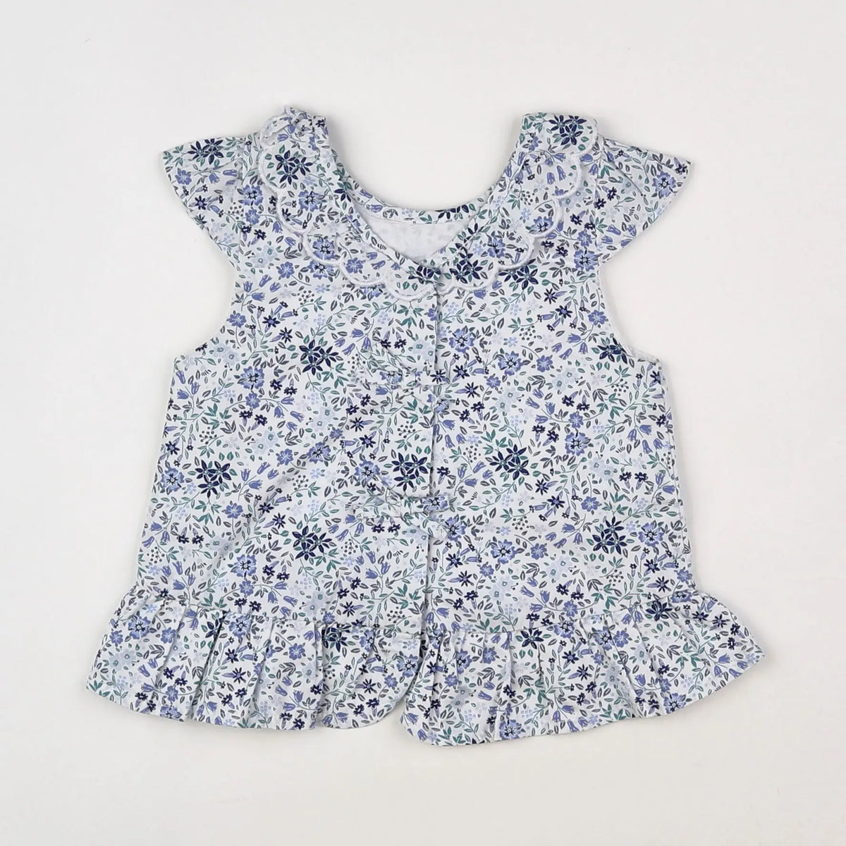 Vertbaudet - blouse blanc, bleu - 12 mois