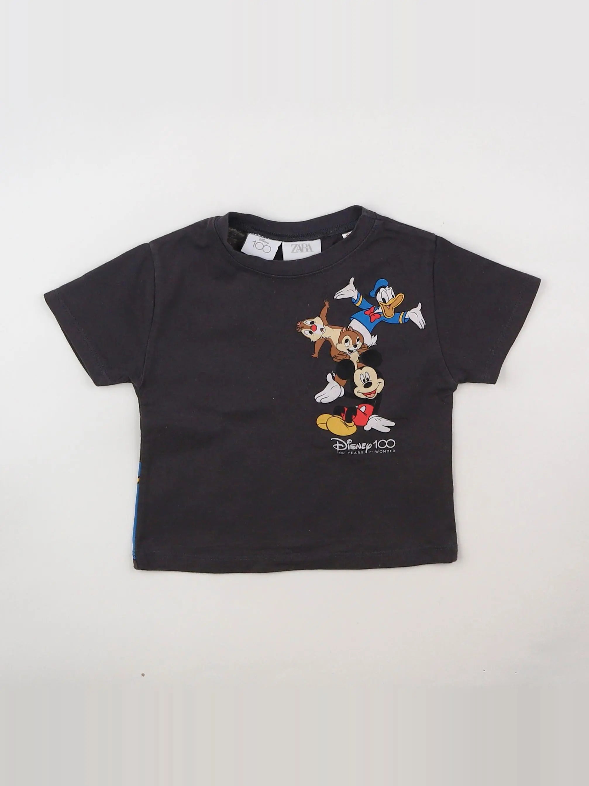 Zara - tee-shirt imprimé au dos gris - 6/9 mois