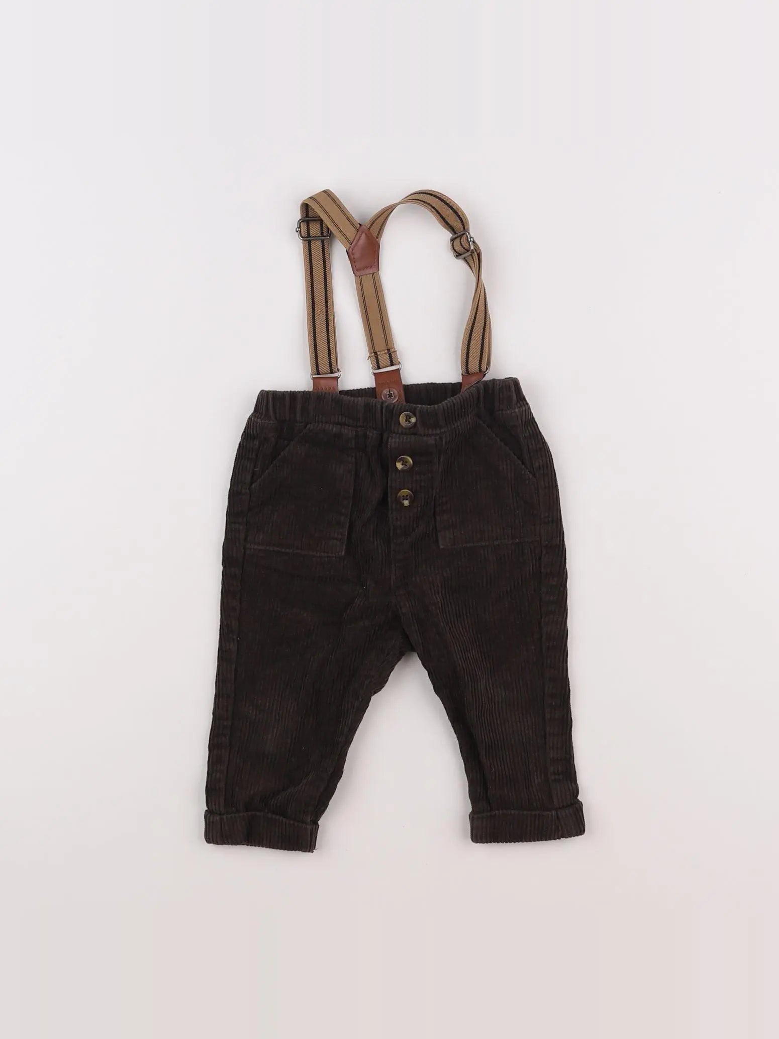 Vertbaudet - pantalon marron - 9 mois