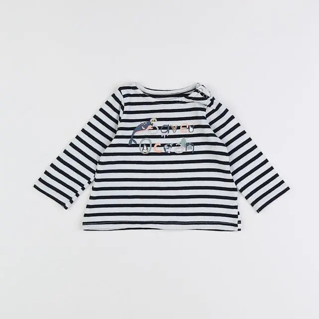 Vertbaudet - tee-shirt bleu - 3 mois
