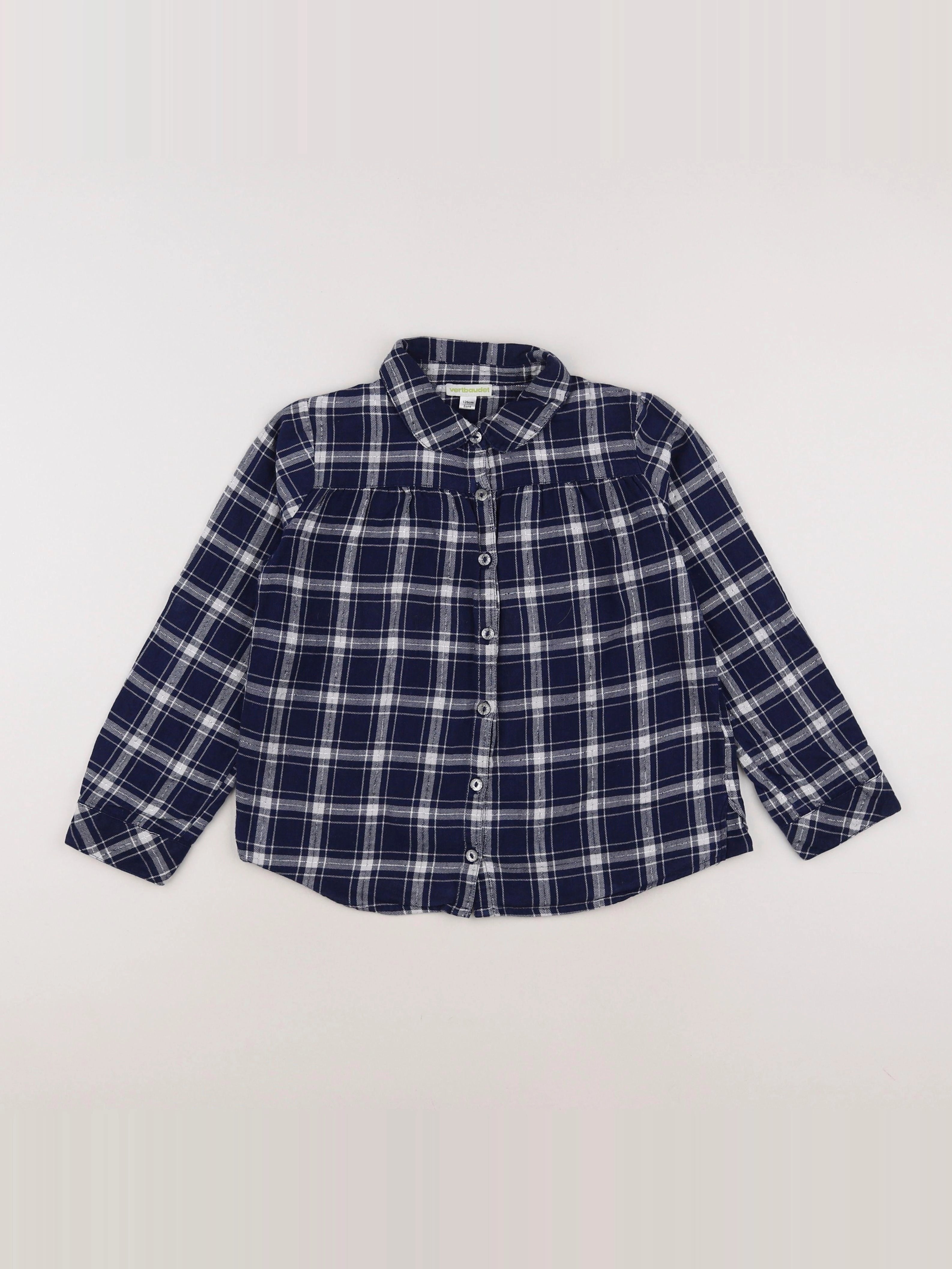 Vertbaudet - chemise bleu, argent - 8 ans