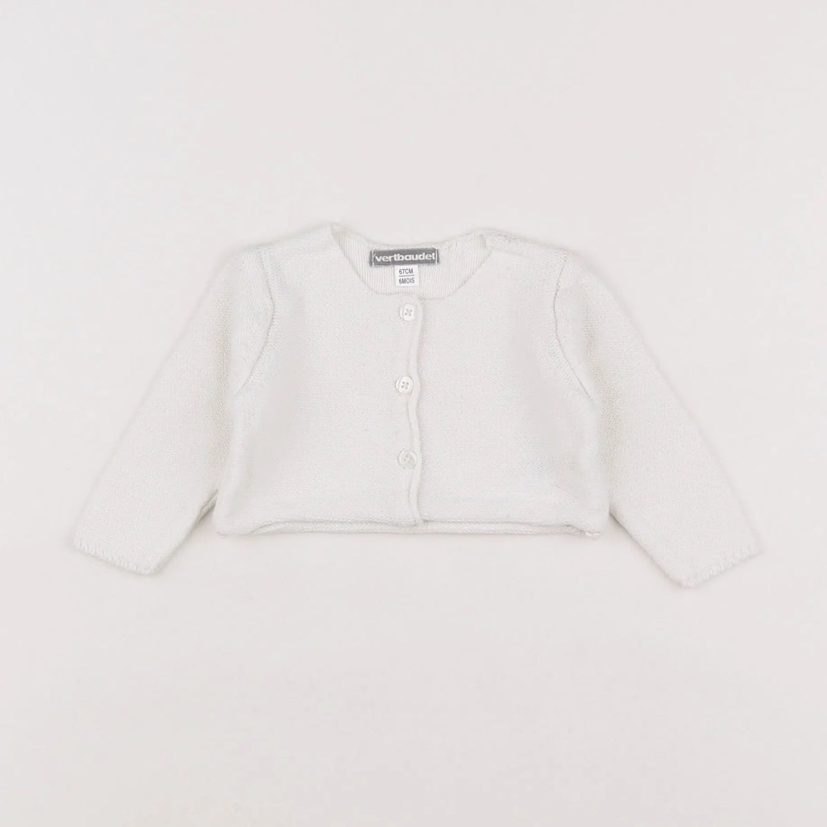 Vertbaudet - gilet blanc - 6 mois