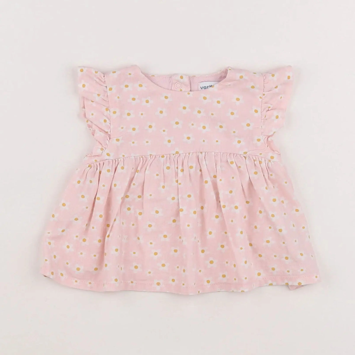 Vertbaudet - blouse rose, blanc - 3 mois