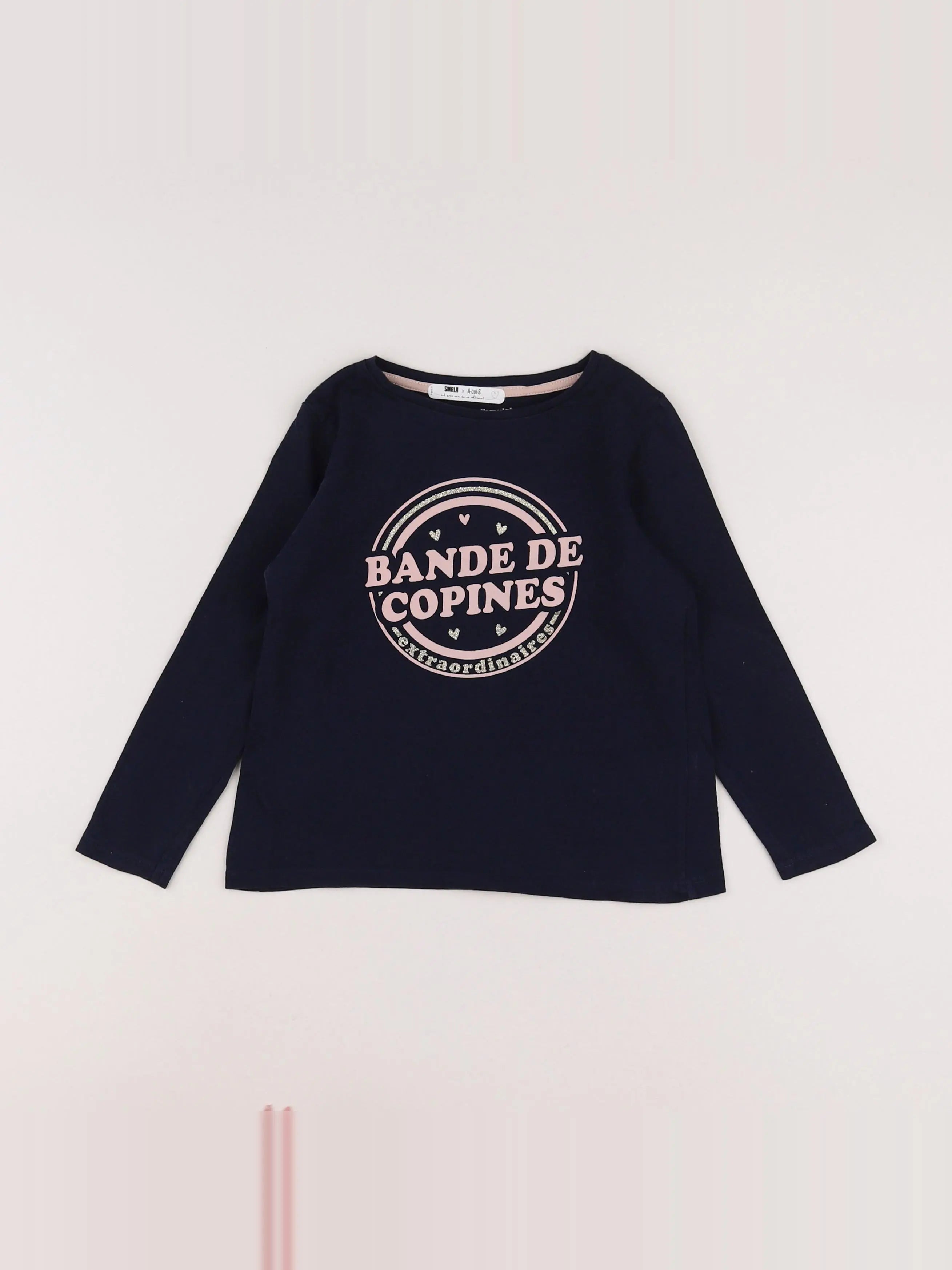 Vertbaudet - tee-shirt bleu, rose - 5 ans