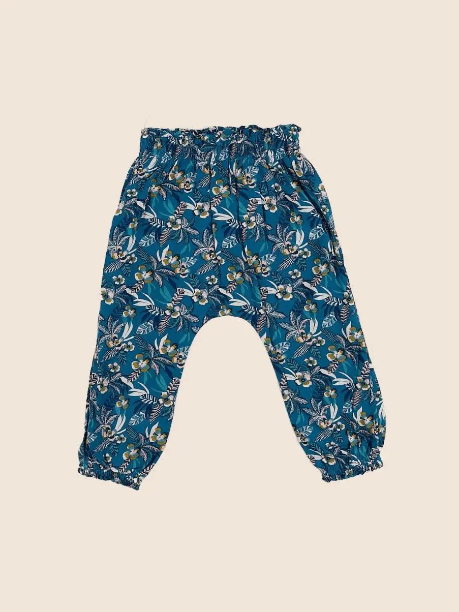 Vertbaudet - pantalon bleu, marron - 6 mois