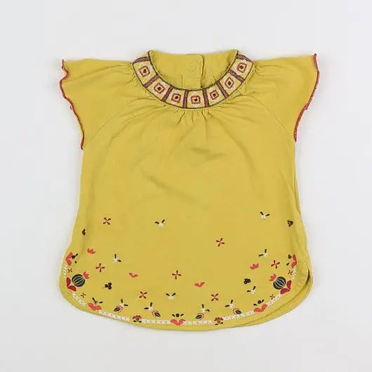 Vertbaudet - tee-shirt jaune - 12 mois