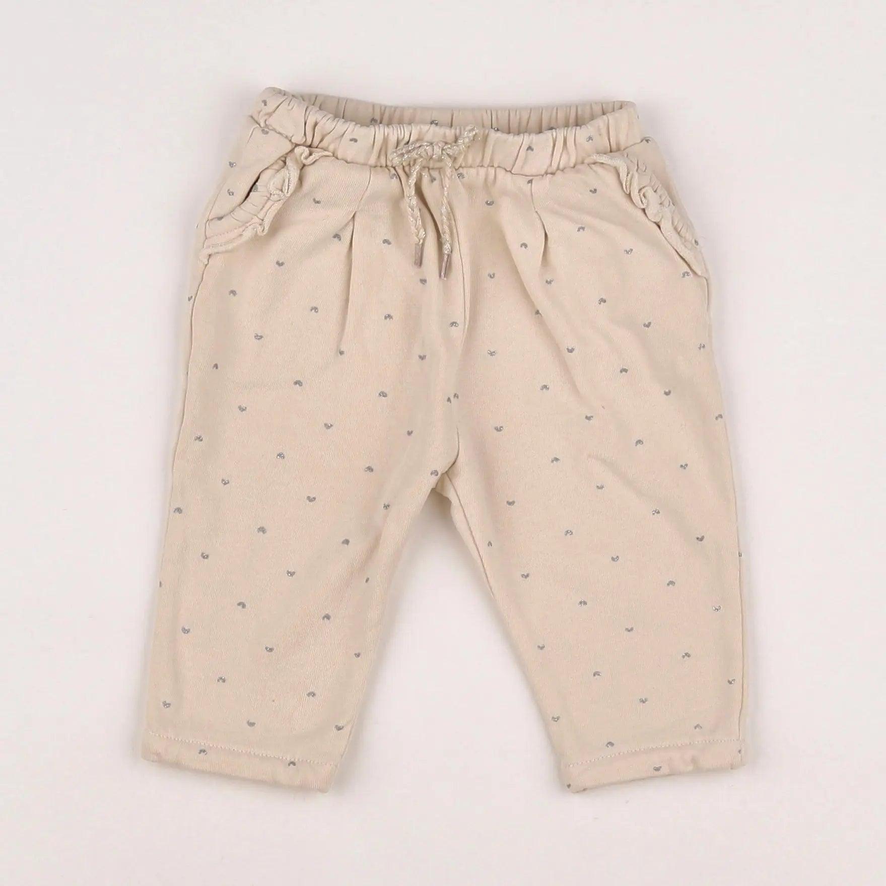 Vertbaudet - jogging argent, beige - 9 mois