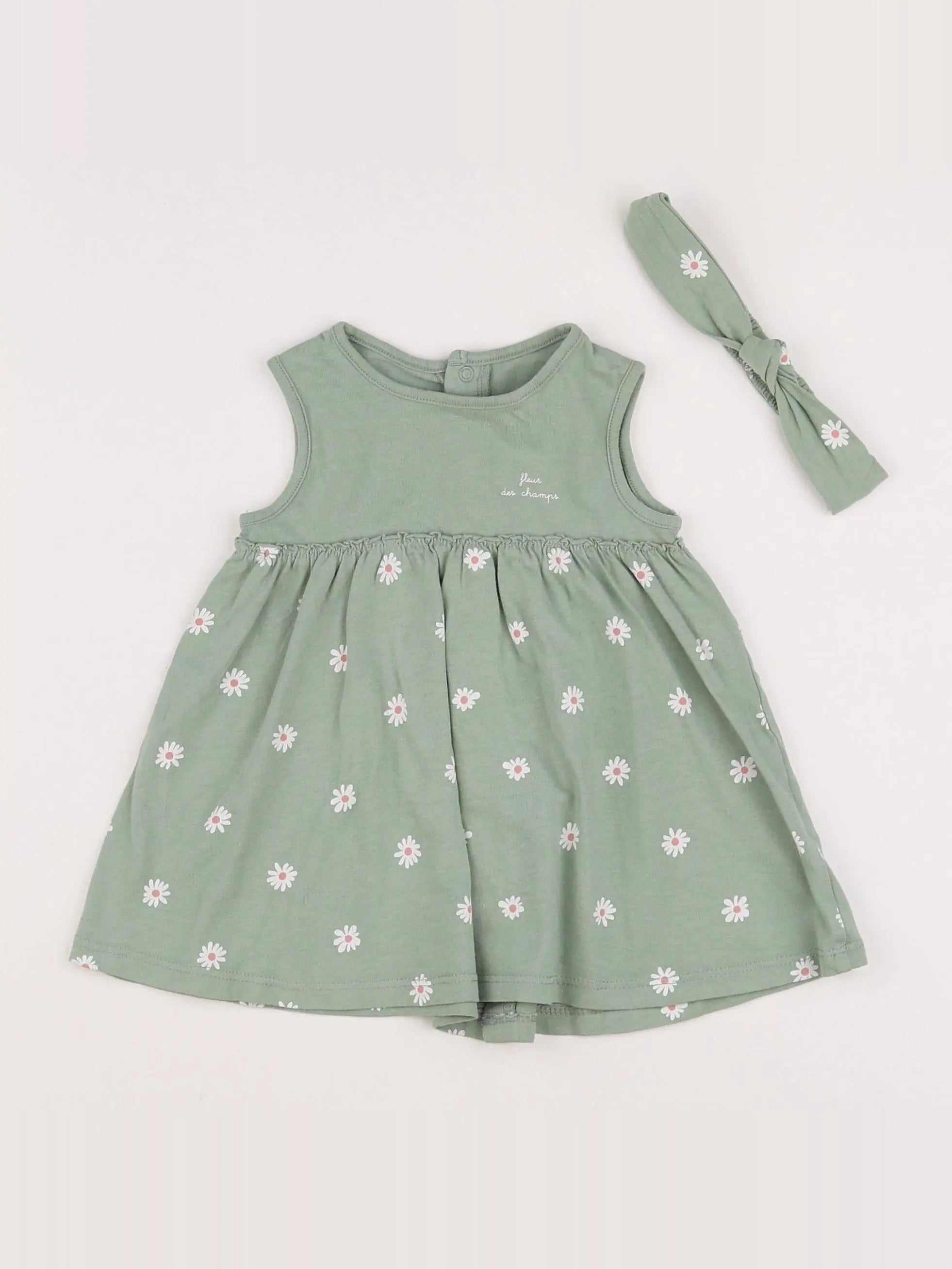 Vertbaudet - robe vert - 6 mois