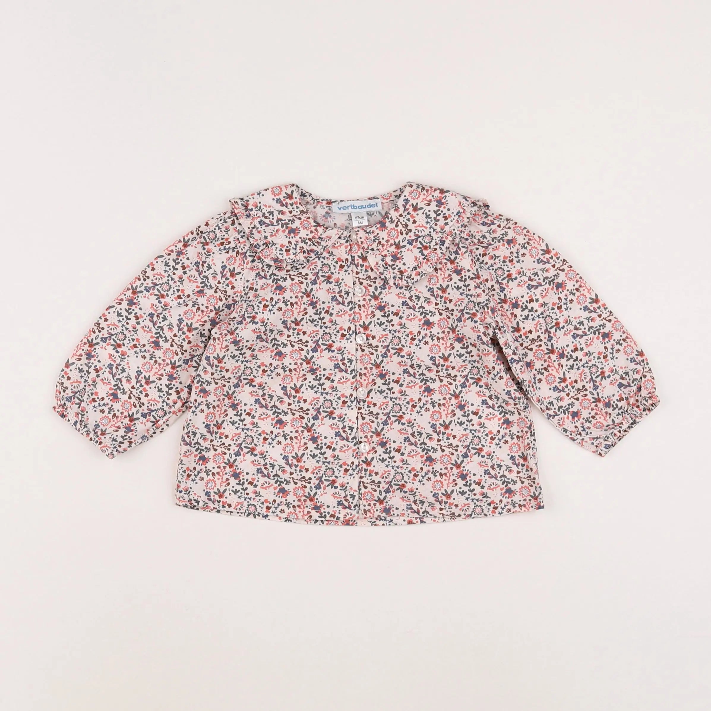 Vertbaudet - blouse rose - 6 mois