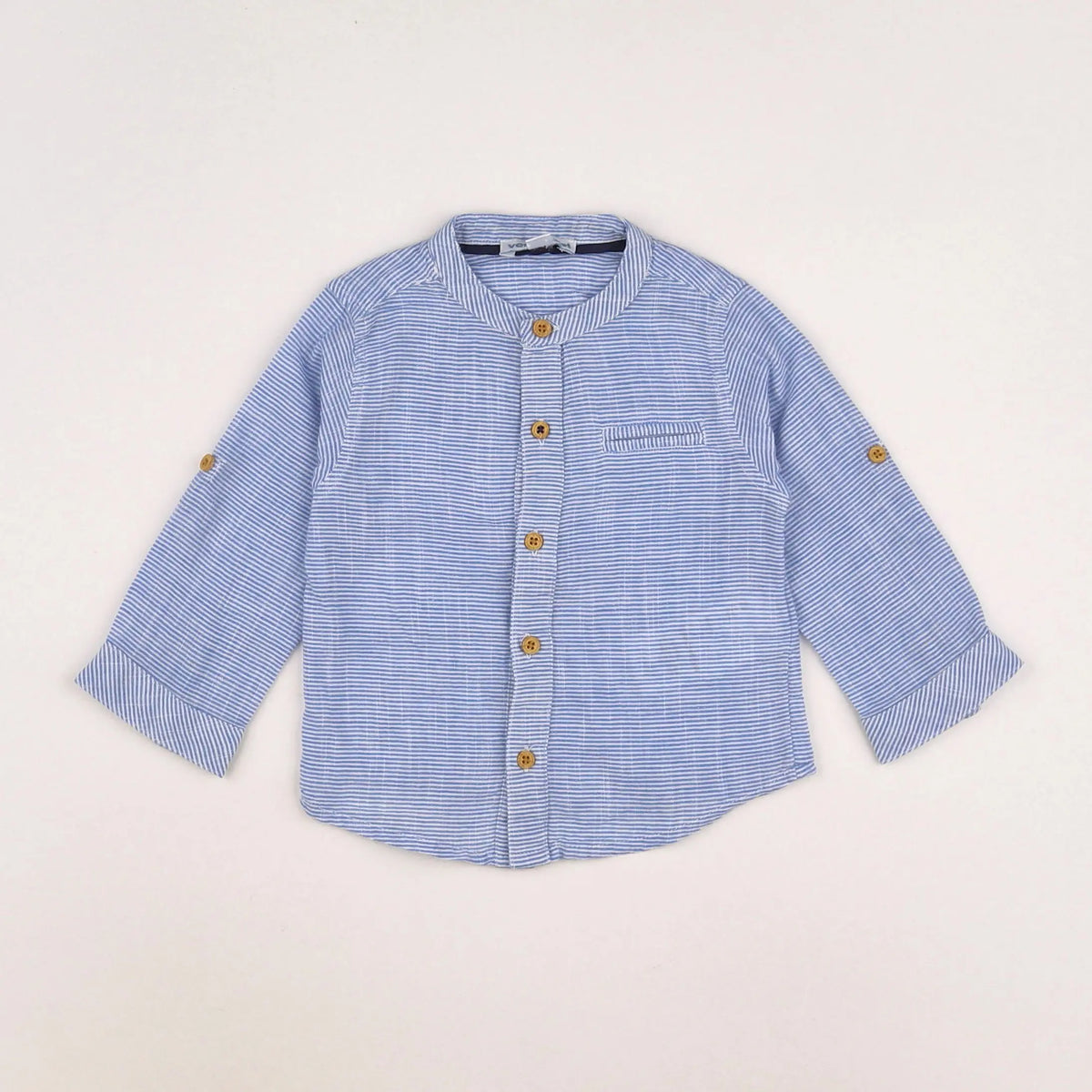 Vertbaudet - chemise bleu - 9 mois